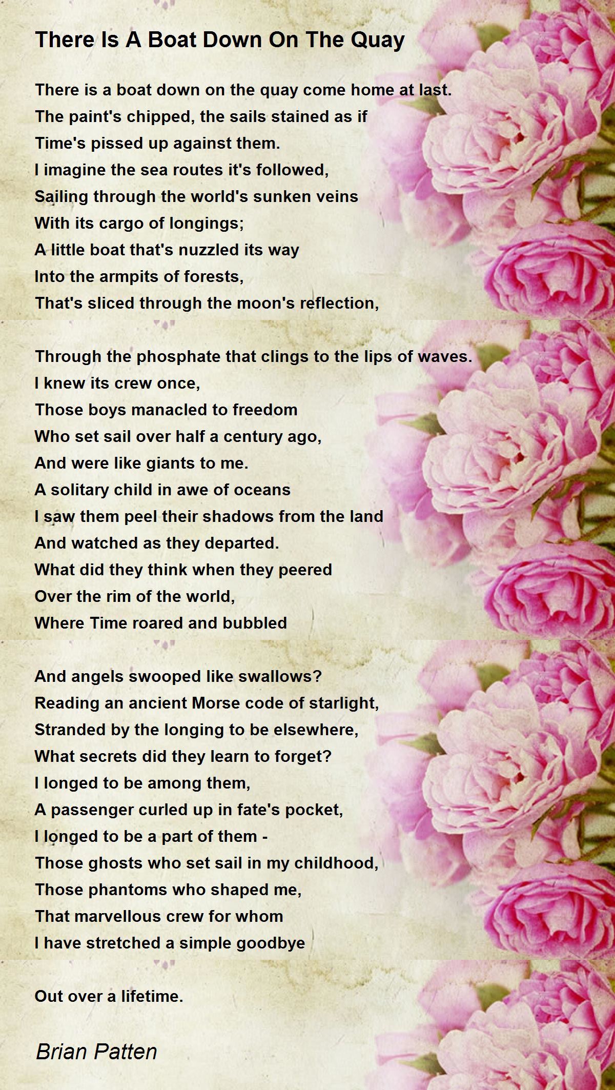 There Is A Boat Down On The Quay There Is A Boat Down On The Quay Poem by Brian Patten