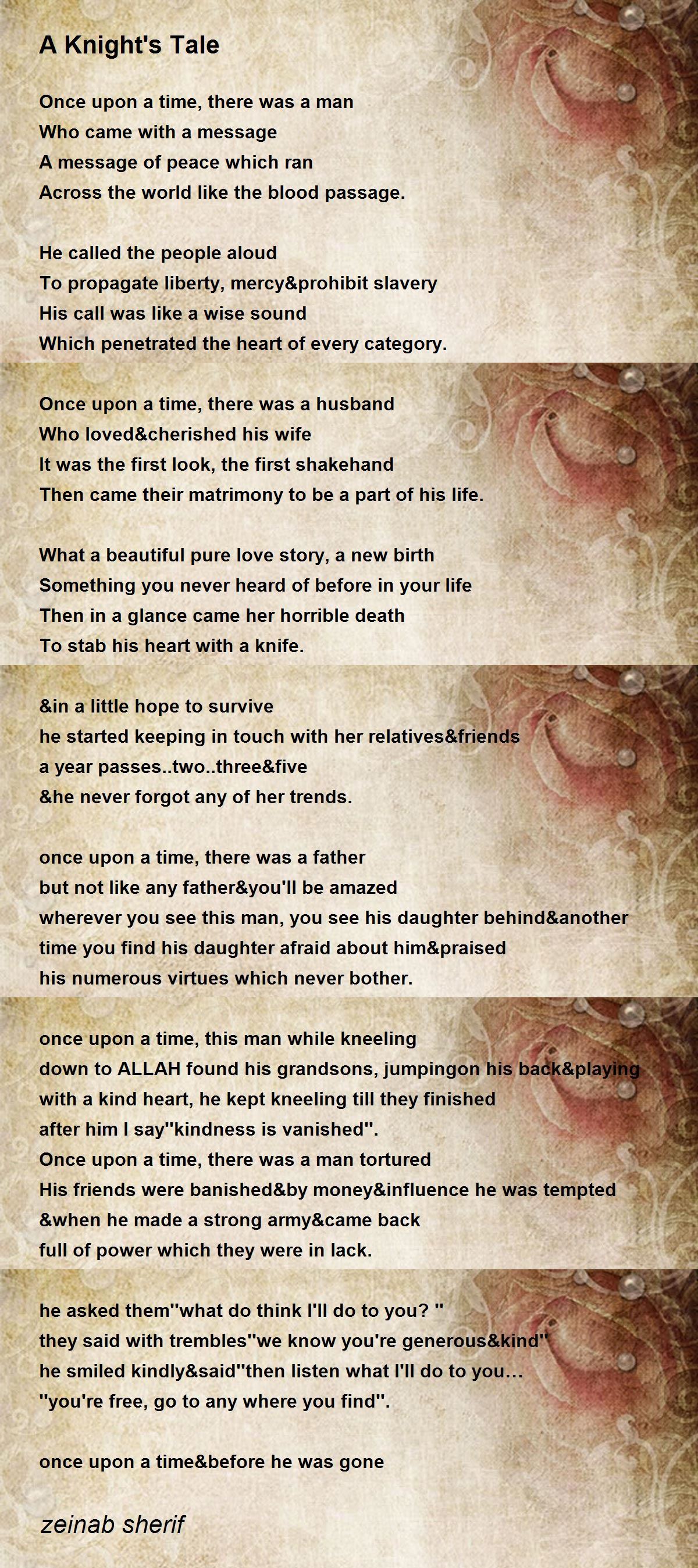 A Knight's Tale by zeinab sherif - A Knight's Tale Poem