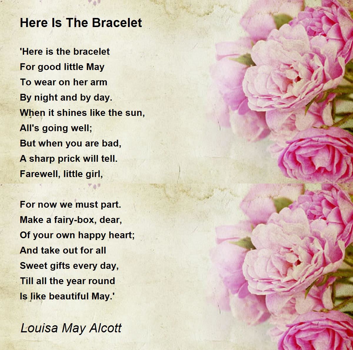 Here Is The Bracelet Poem by Louisa May Alcott - Poem Hunter