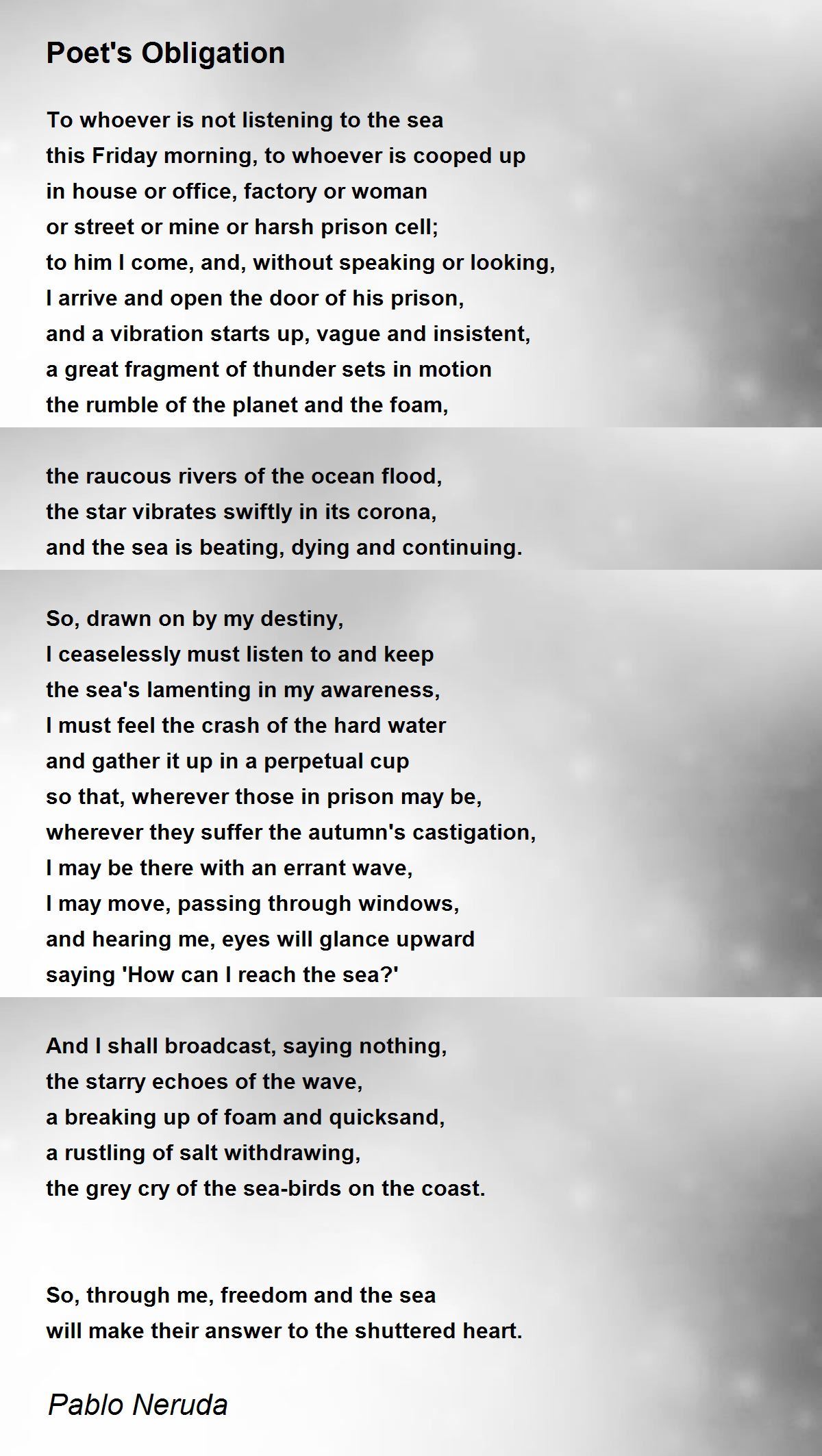 Poet's Obligation Poem by Pablo Neruda - Poem Hunter