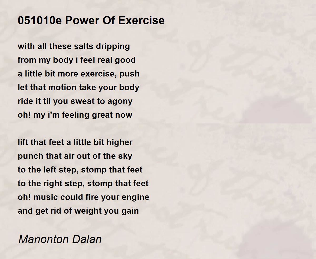 051010e Power Of Exercise by Manonton Dalan 051010e Power Of Exercise