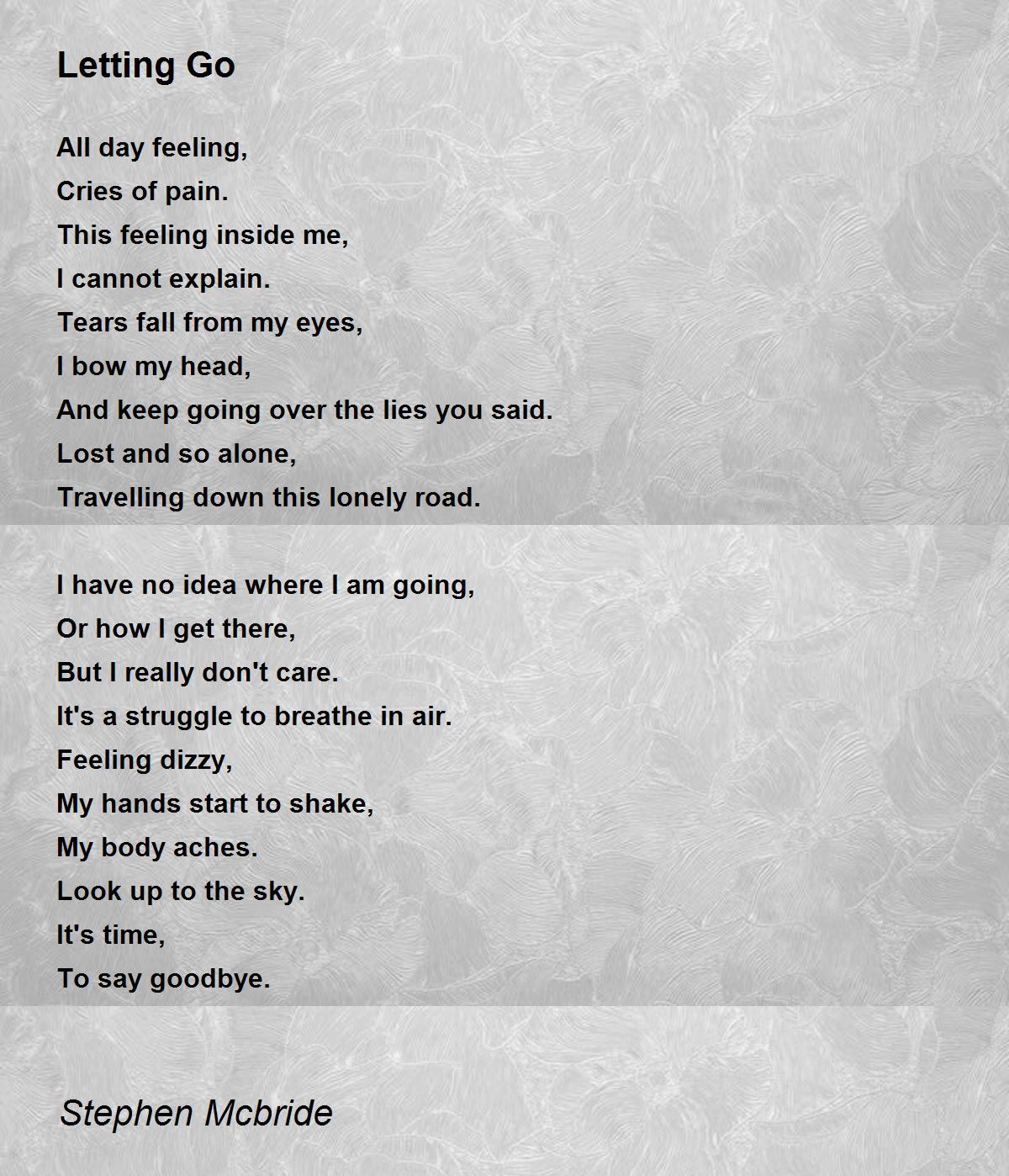 To let go poem