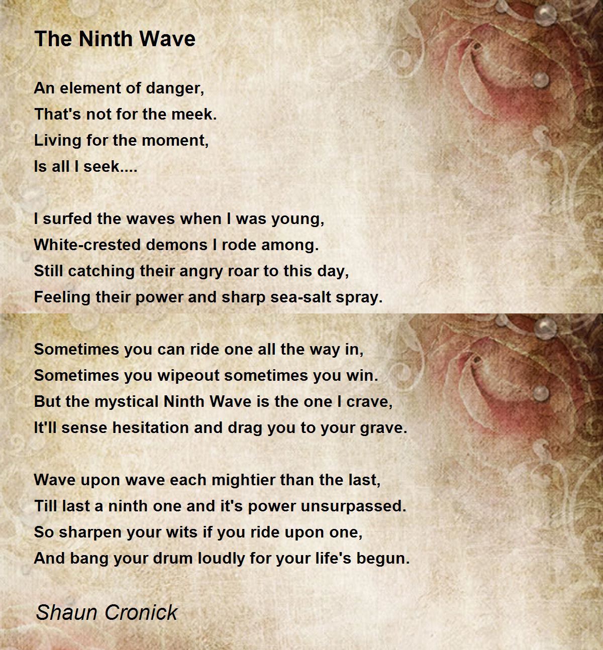 The Ninth Wave The Ninth Wave Poem by Shaun Cronick