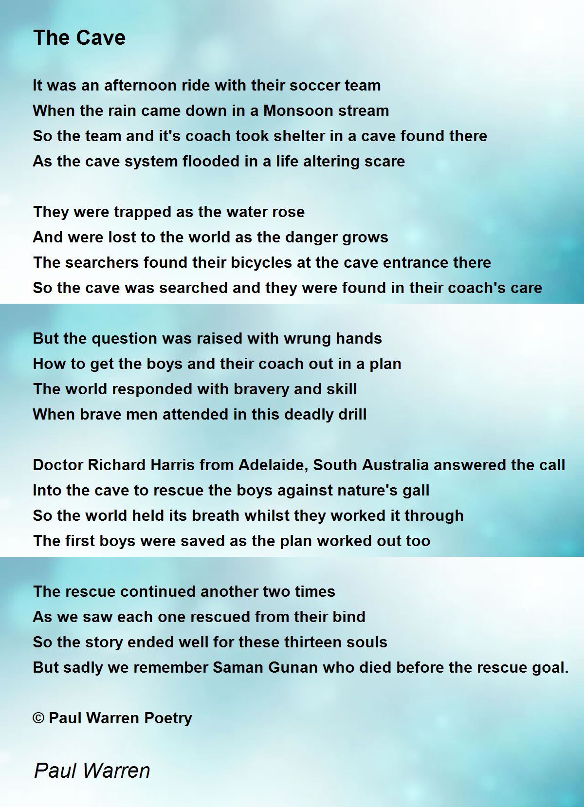 The Cave The Cave Poem by Paul Warren