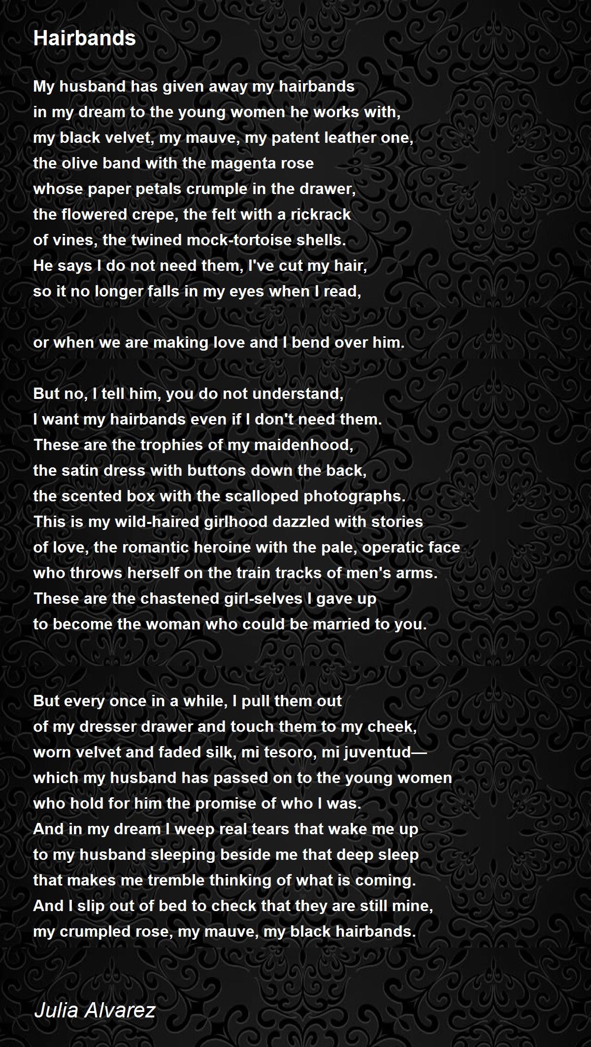 Hairbands Poem by Julia Alvarez - Poem Hunter