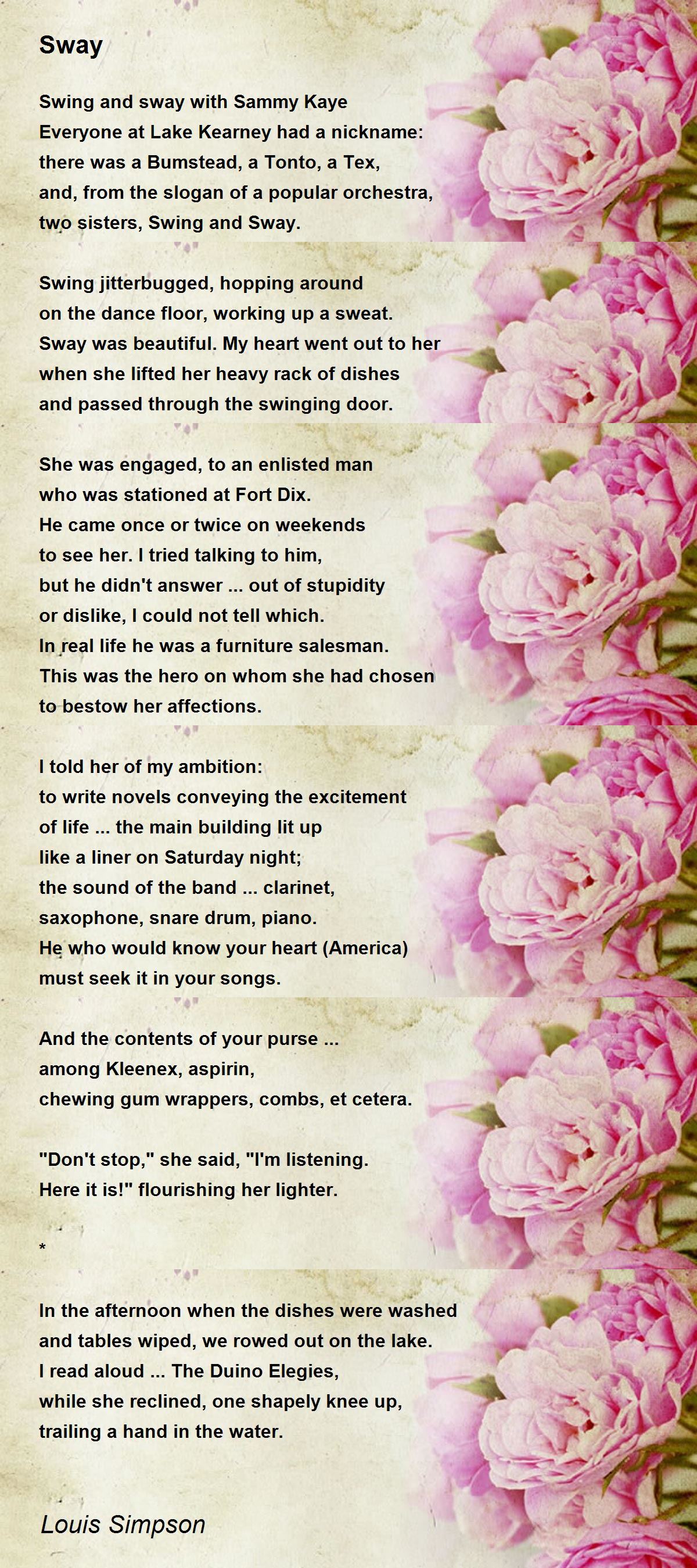 Sway Sway Poem by Louis Simpson