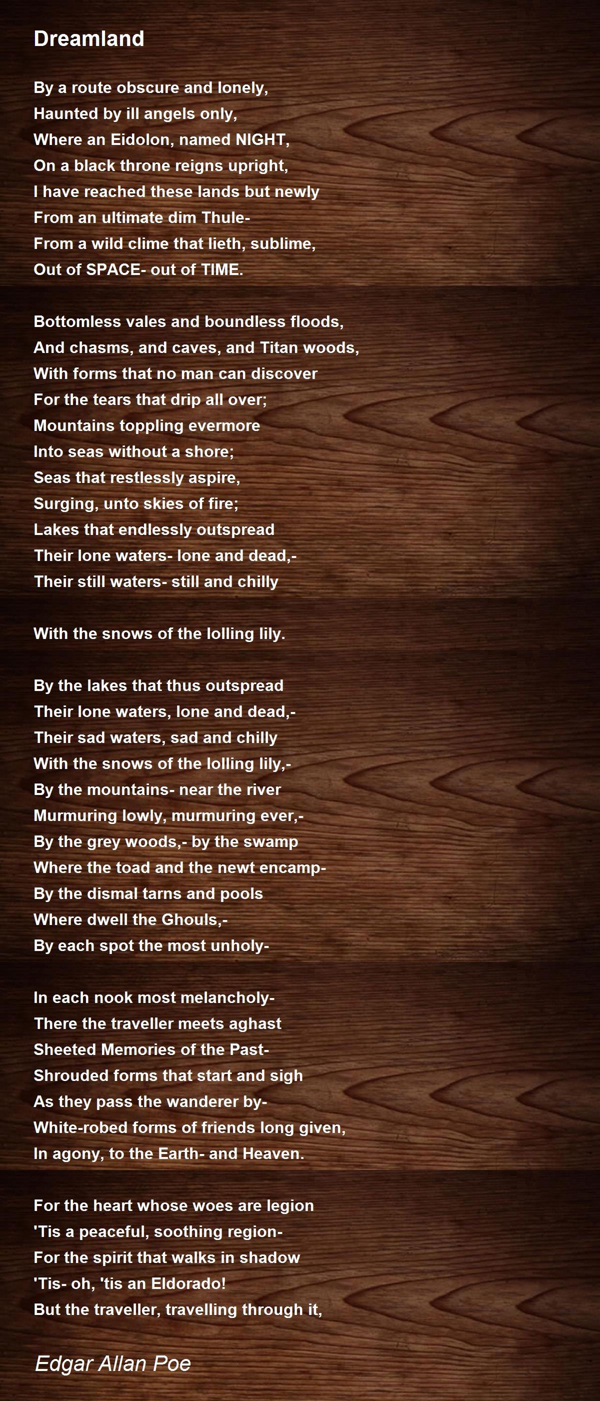 Dreamland Poem by Edgar Allan Poe - Poem Hunter