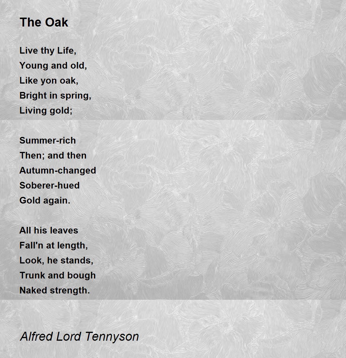 The Oak Poem by Alfred Lord Tennyson - Poem Hunter