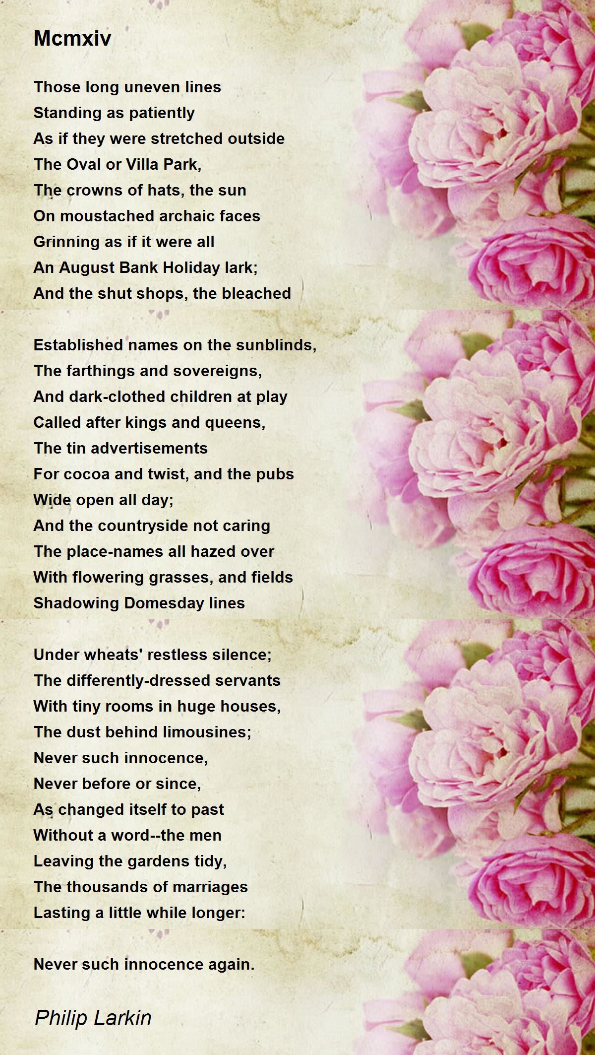 Mcmxiv Poem by Philip Larkin - Poem Hunter