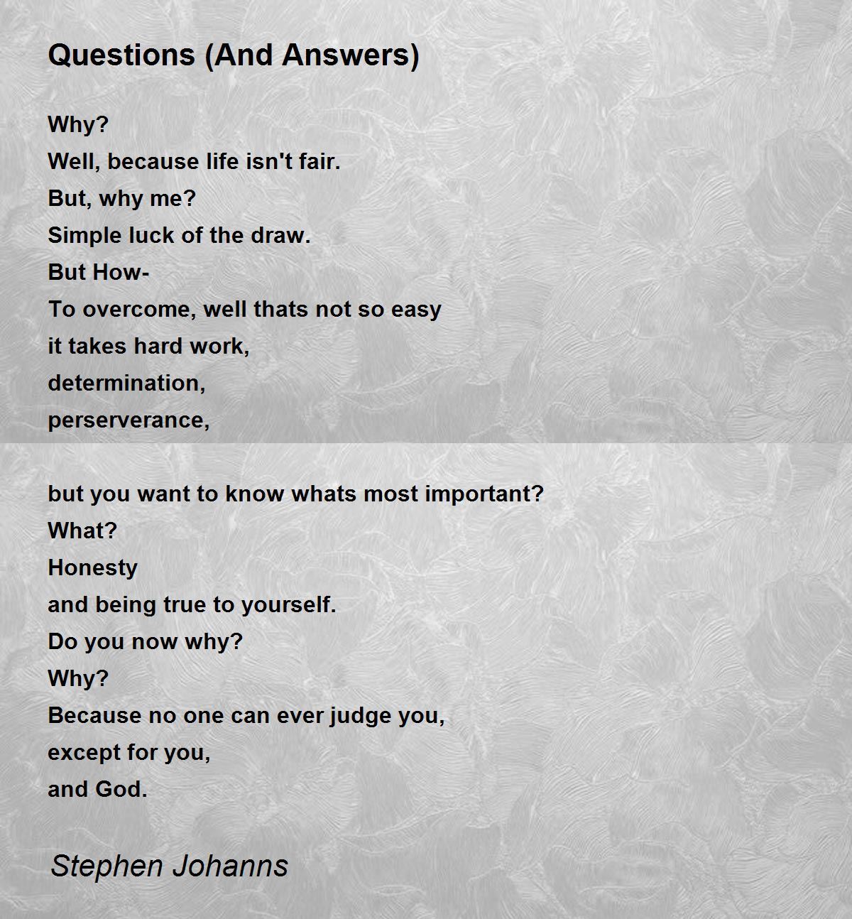 science homework poem questions and answers