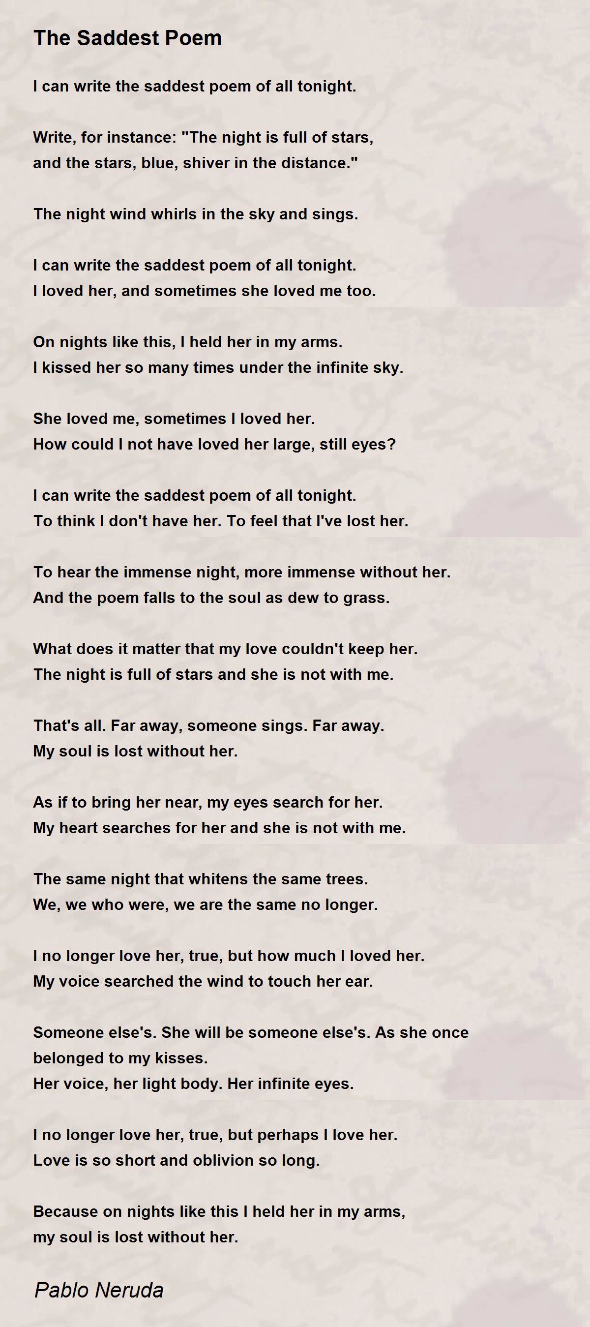 the saddest poem