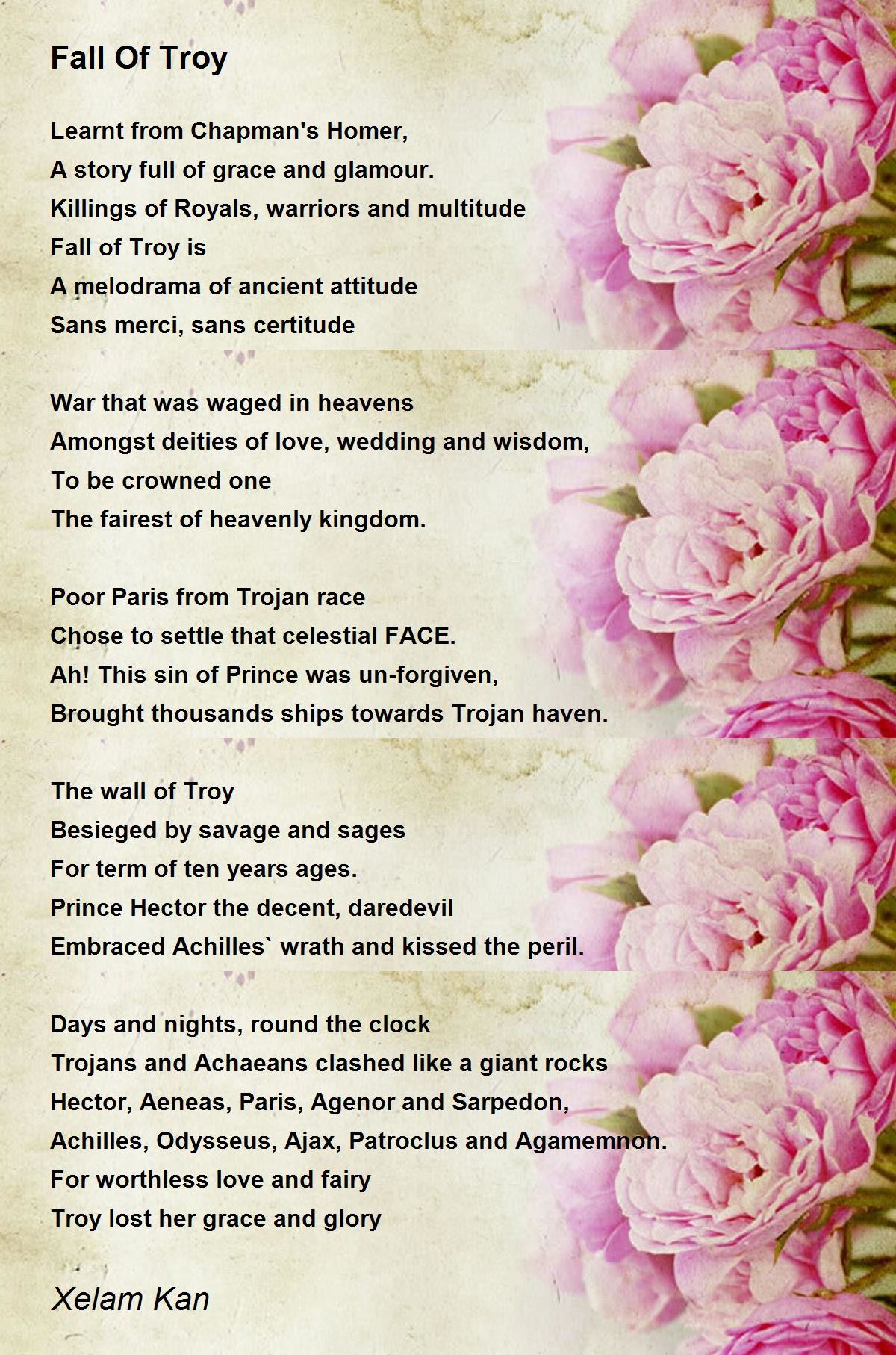 Fall Of Troy Poem by Xelam Kan - Poem Hunter