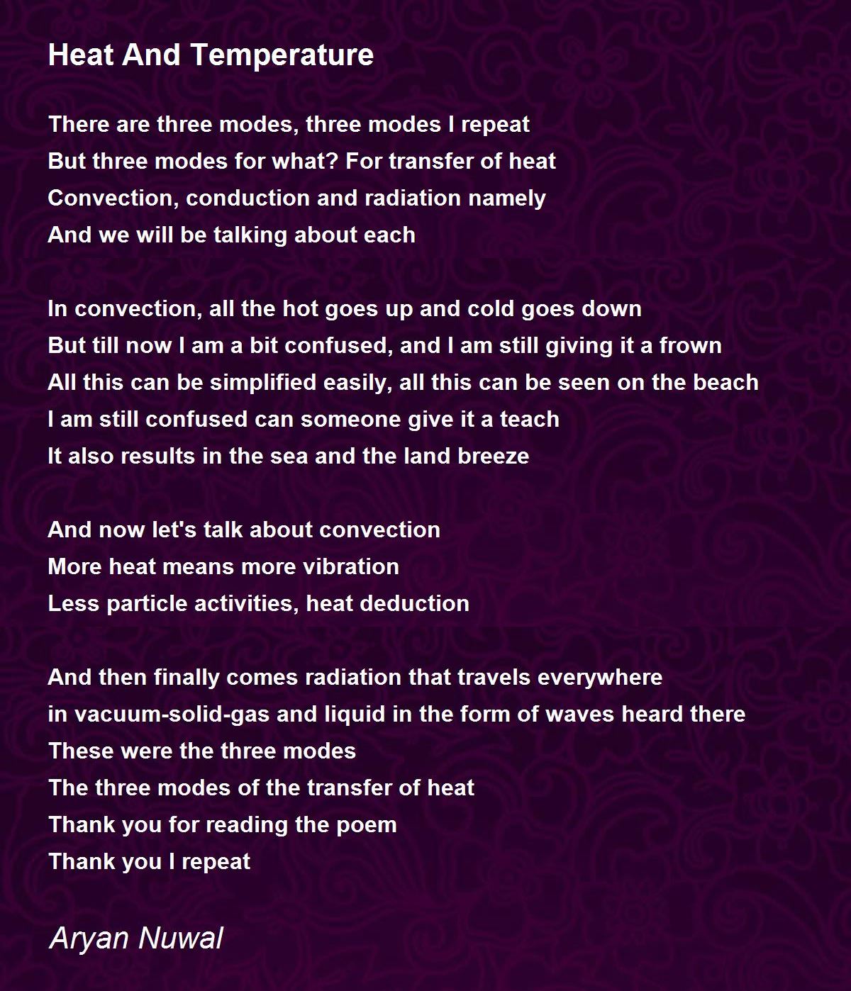 Heat And Temperature Poem by Aryan Nuwal - Poem Hunter