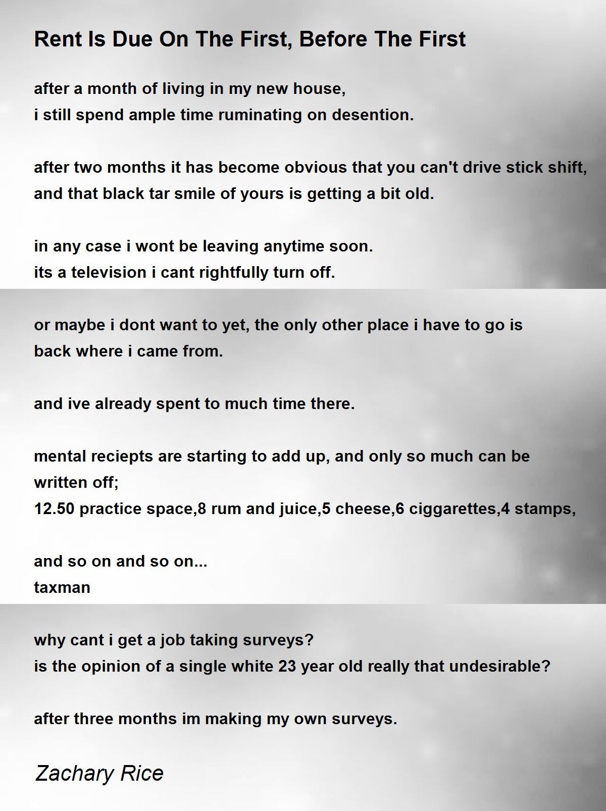 Rent Is Due On The First, Before The First Rent Is Due On The First