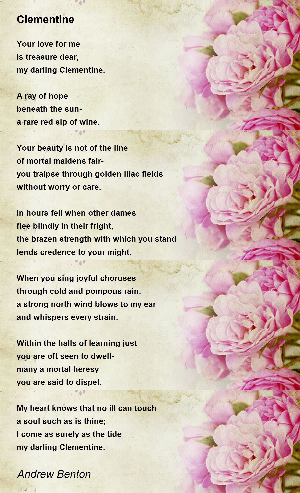 Clementine Clementine Poem by Andrew Benton