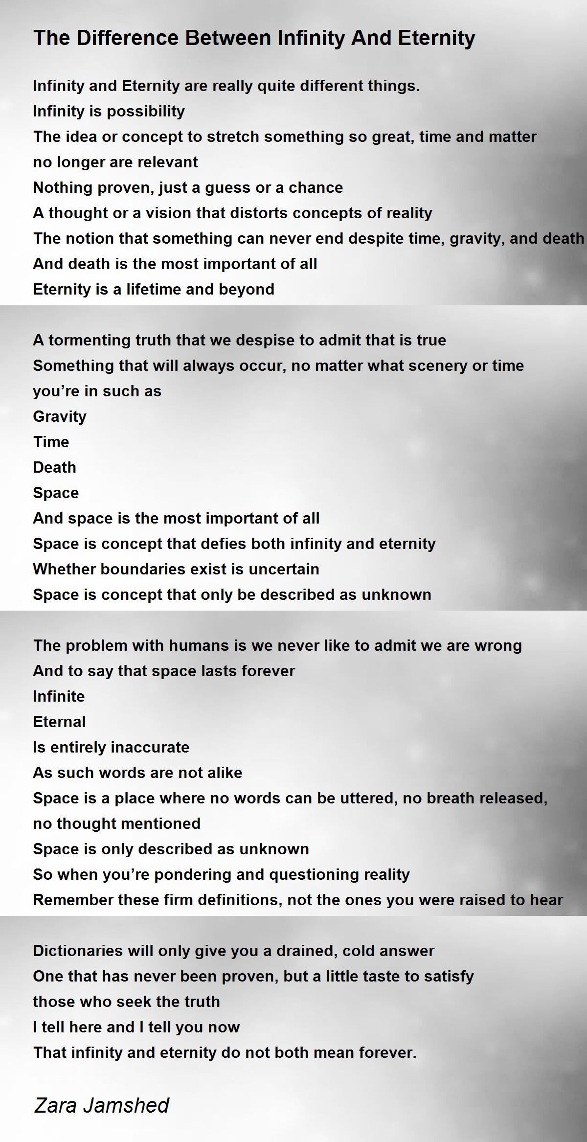 The Difference Between Infinity And Eternity The Difference Between