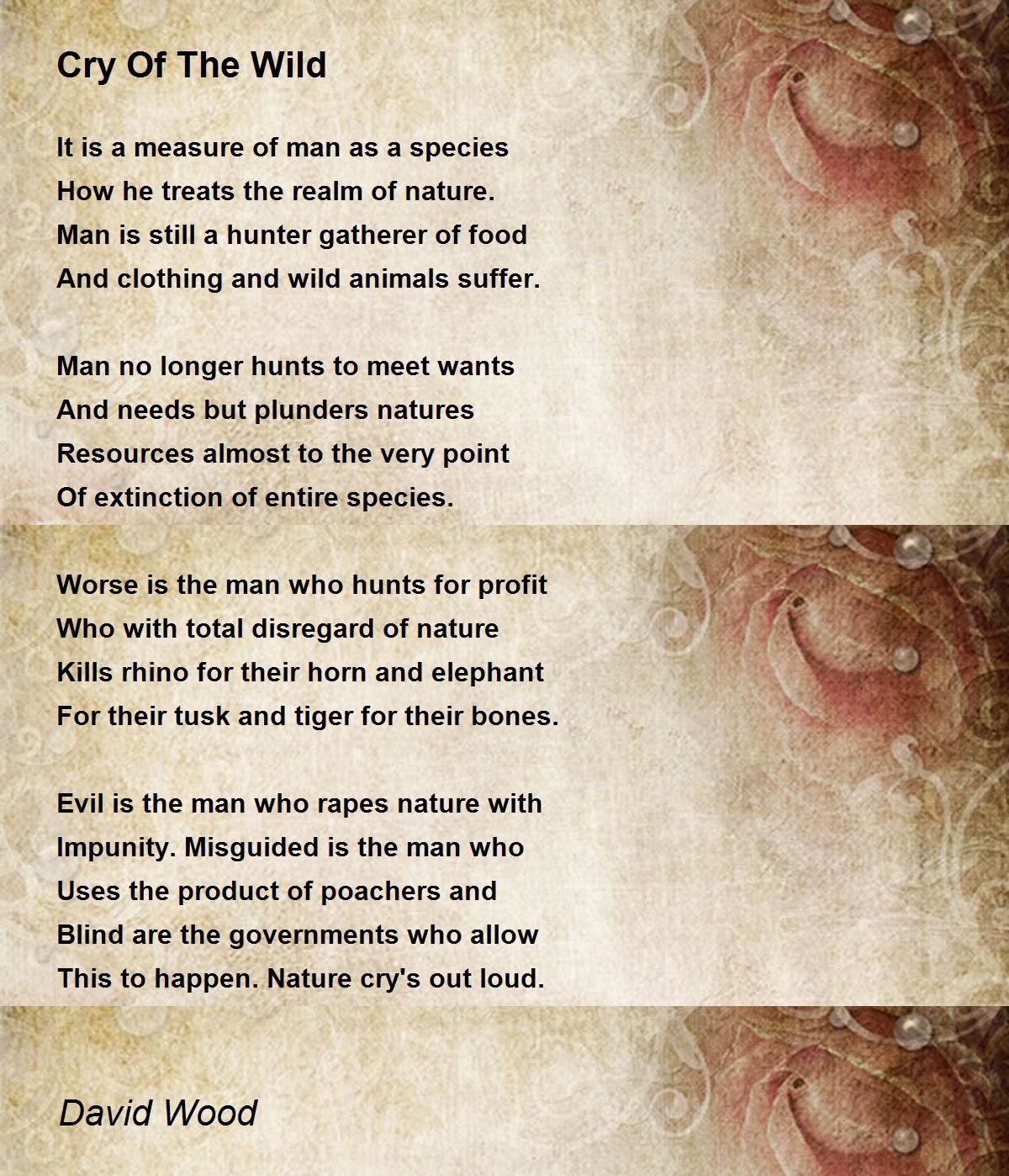 Cry Of The Wild Poem by David Wood - Poem Hunter