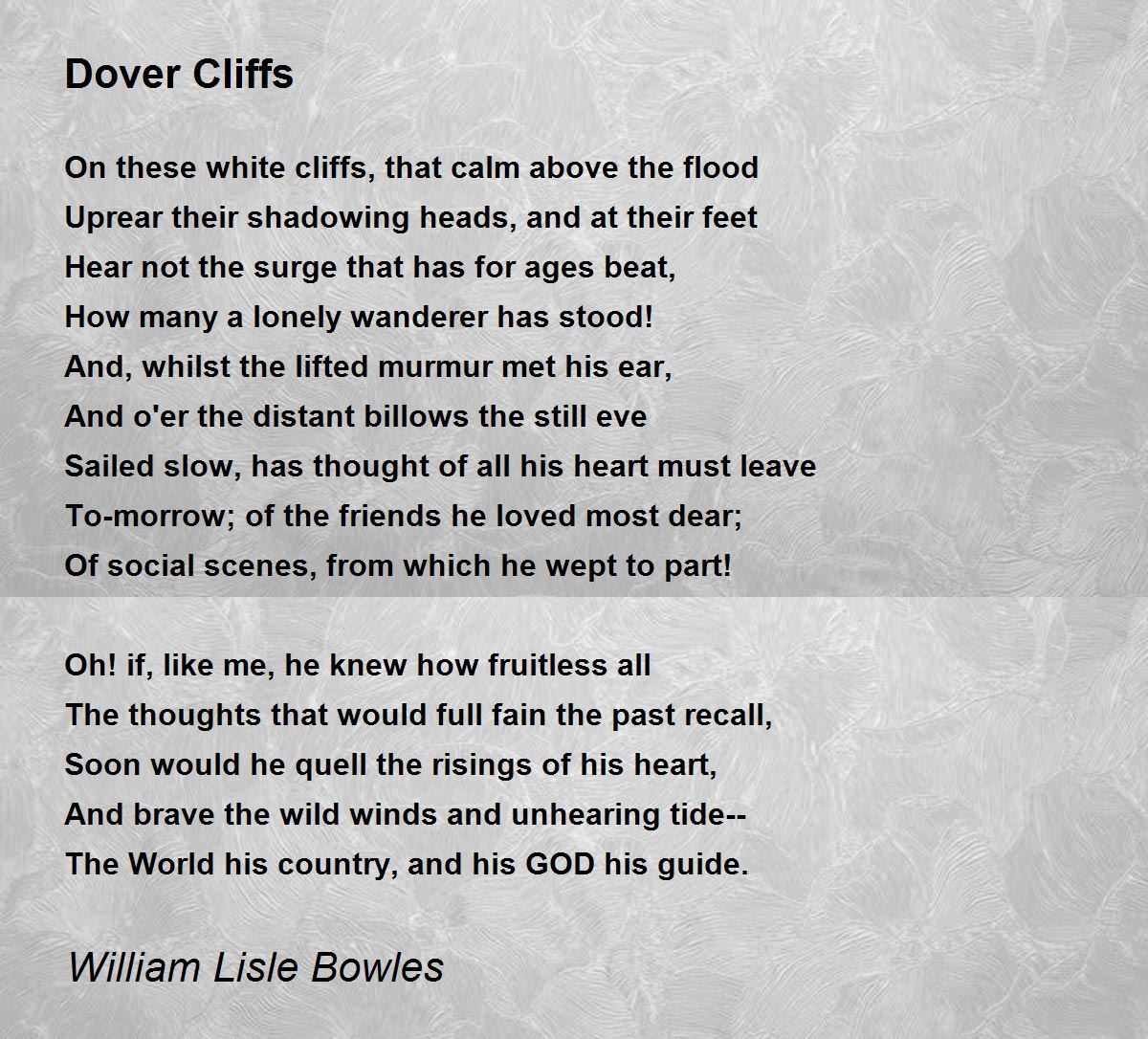 Dover Cliffs Dover Cliffs Poem by William Lisle Bowles
