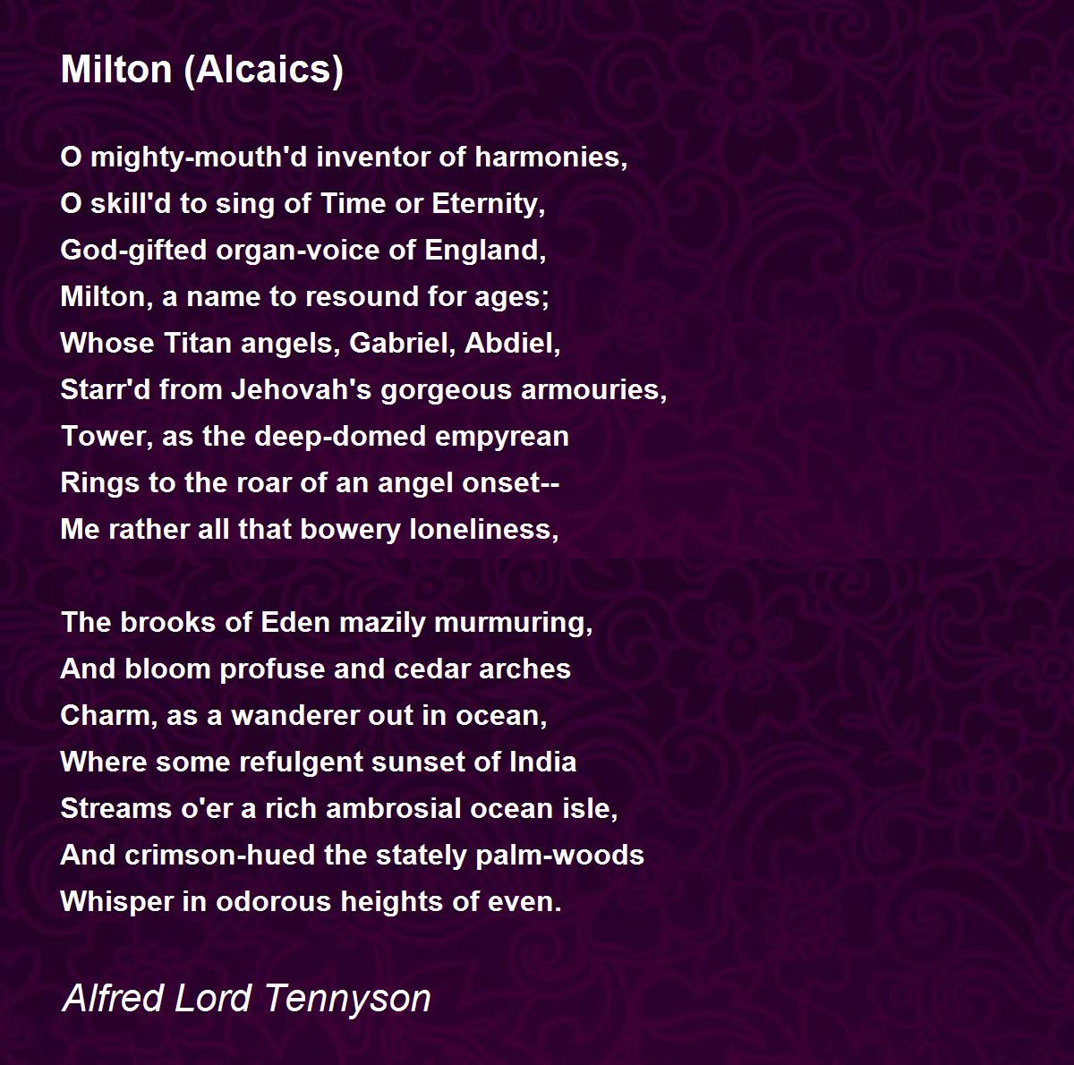 Tennyson poetry characteristics image