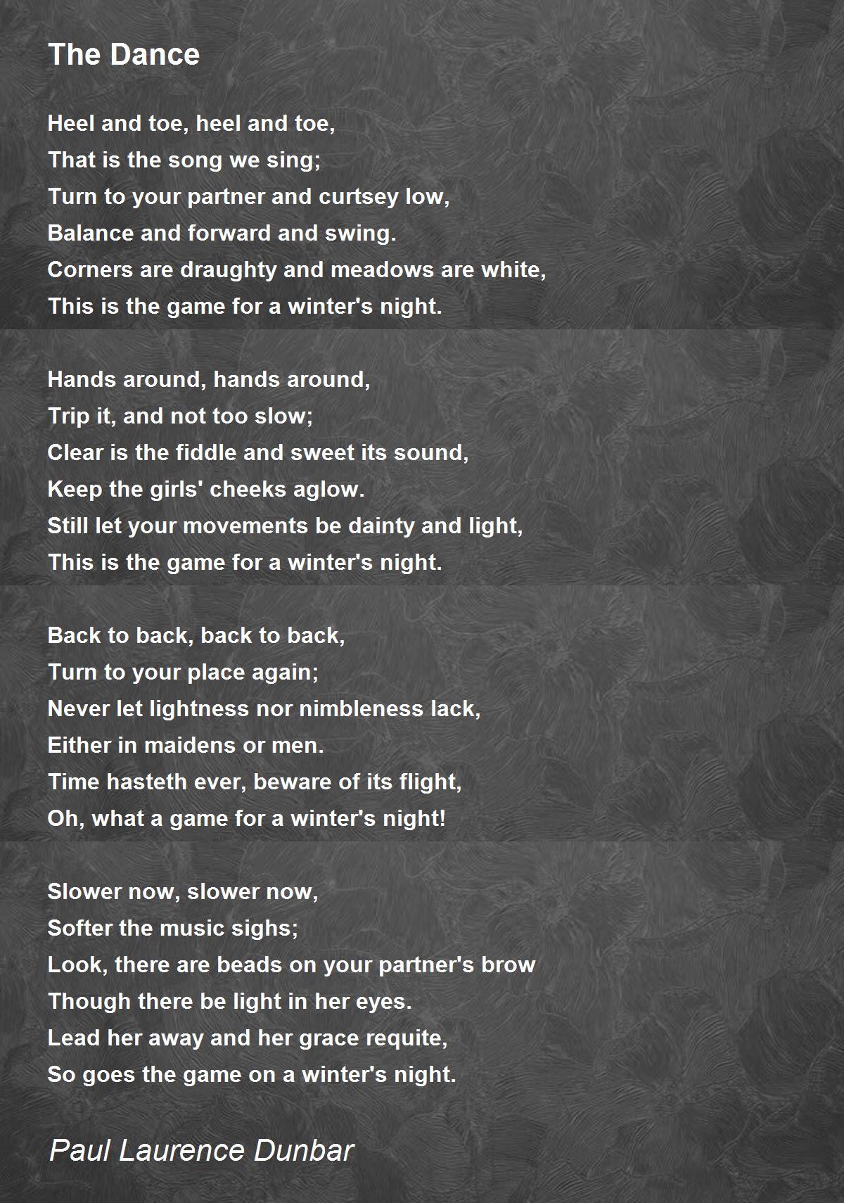 The Dance The Dance Poem by Paul Laurence Dunbar