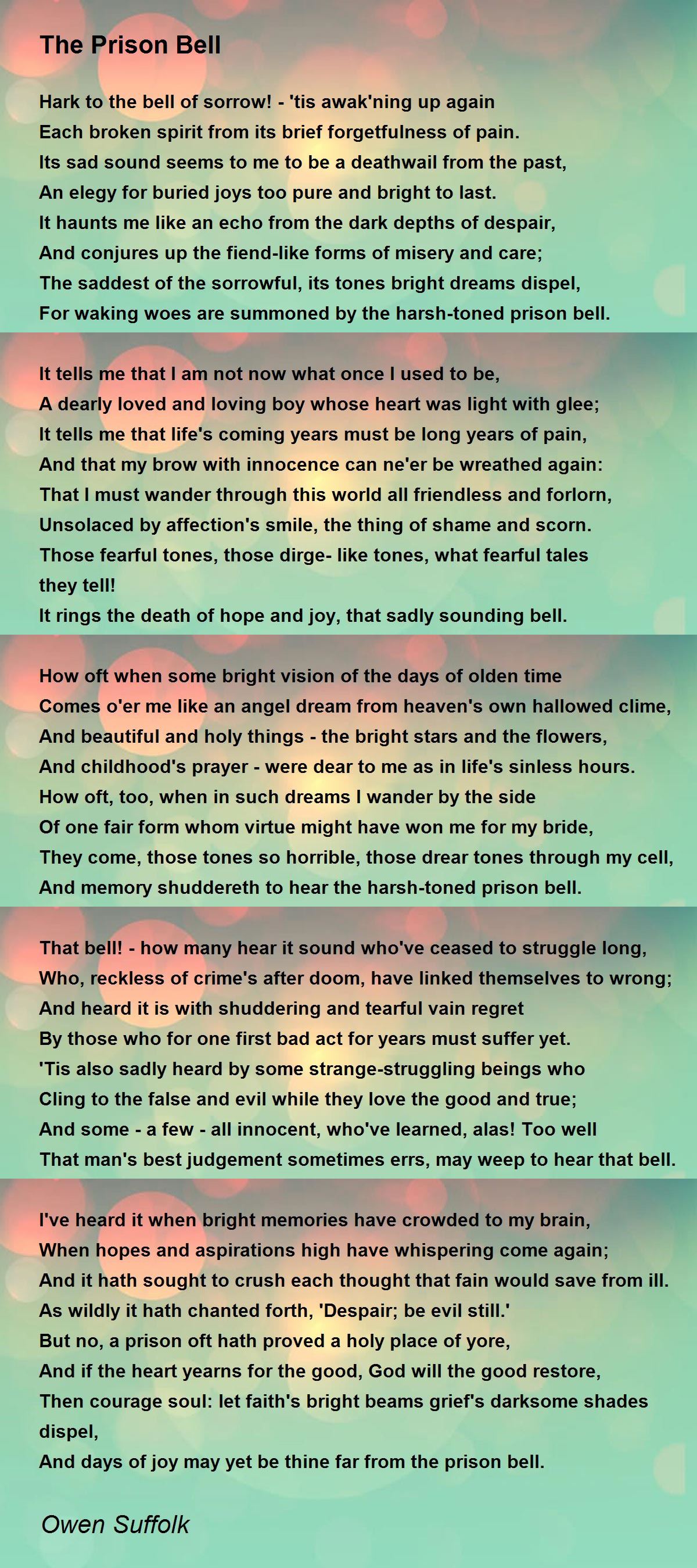 The Prison Bell - The Prison Bell Poem by Owen Suffolk