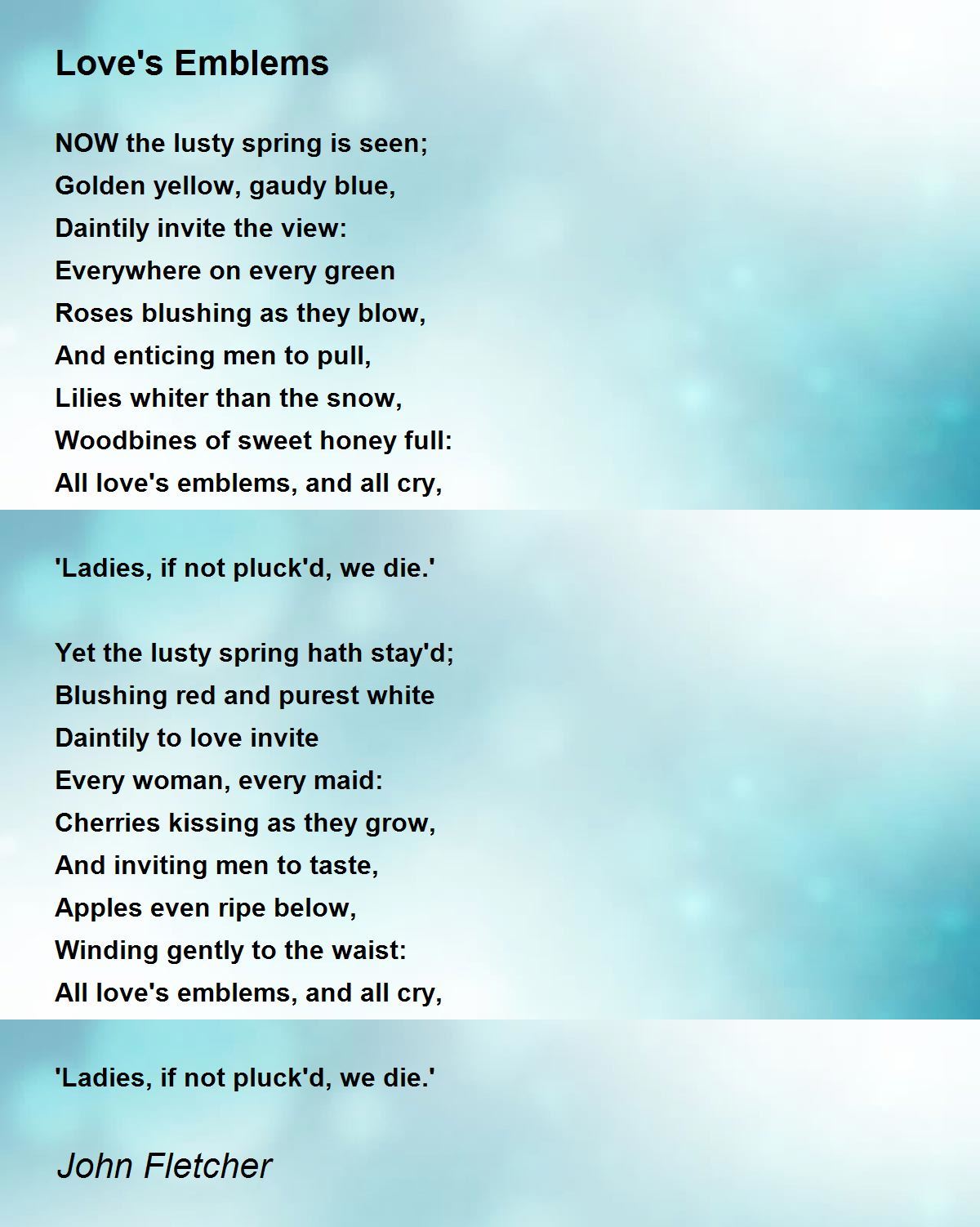 Love's Emblems Love's Emblems Poem by John Fletcher