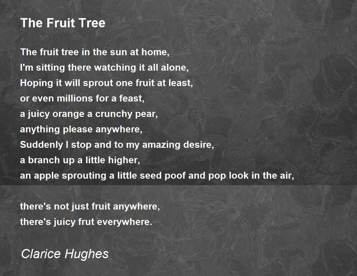Poème sur les fruits des arbres