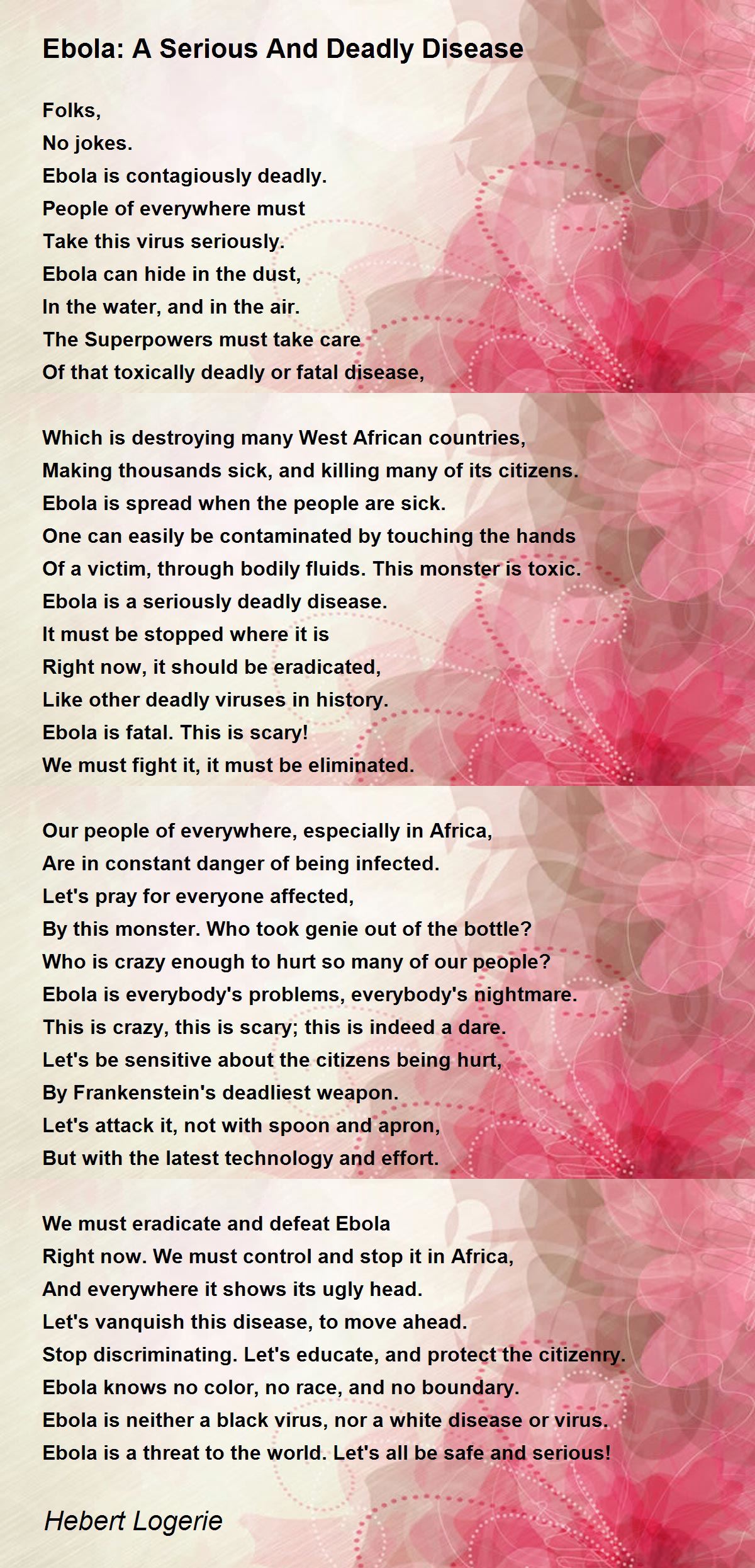 Ebola A Serious And Deadly Disease Ebola A Serious And Deadly