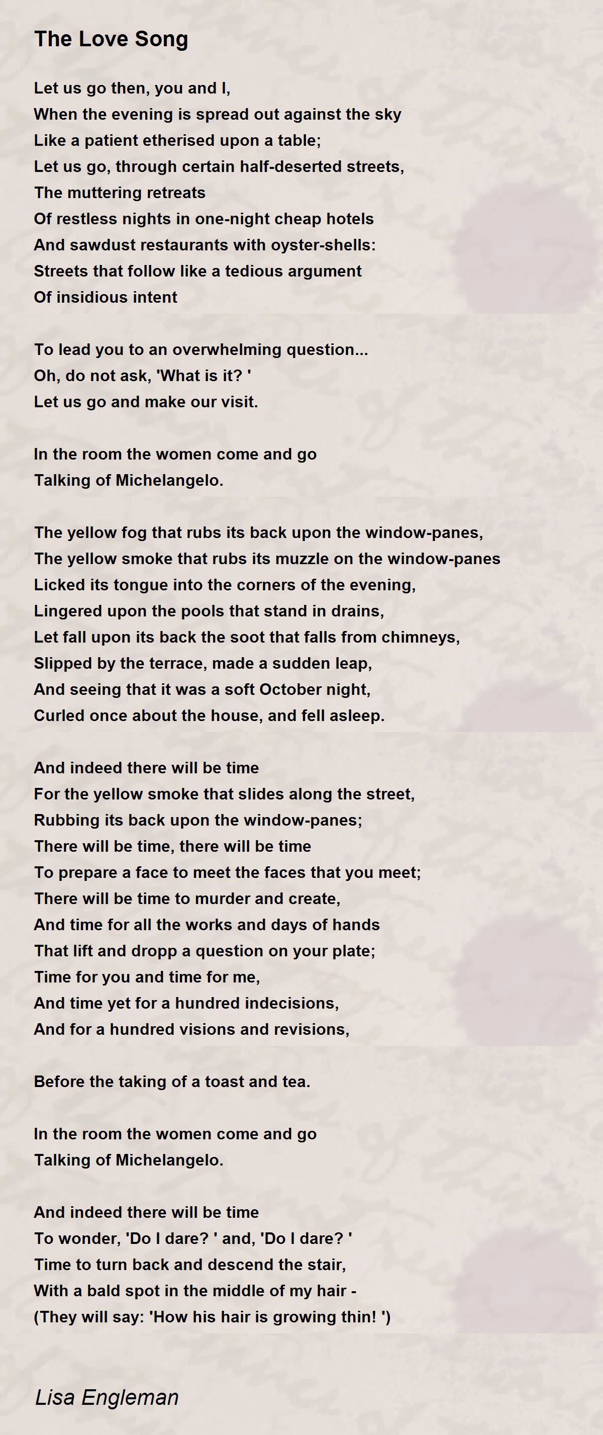 The Love Song by Lisa Engleman The Love Song Poem