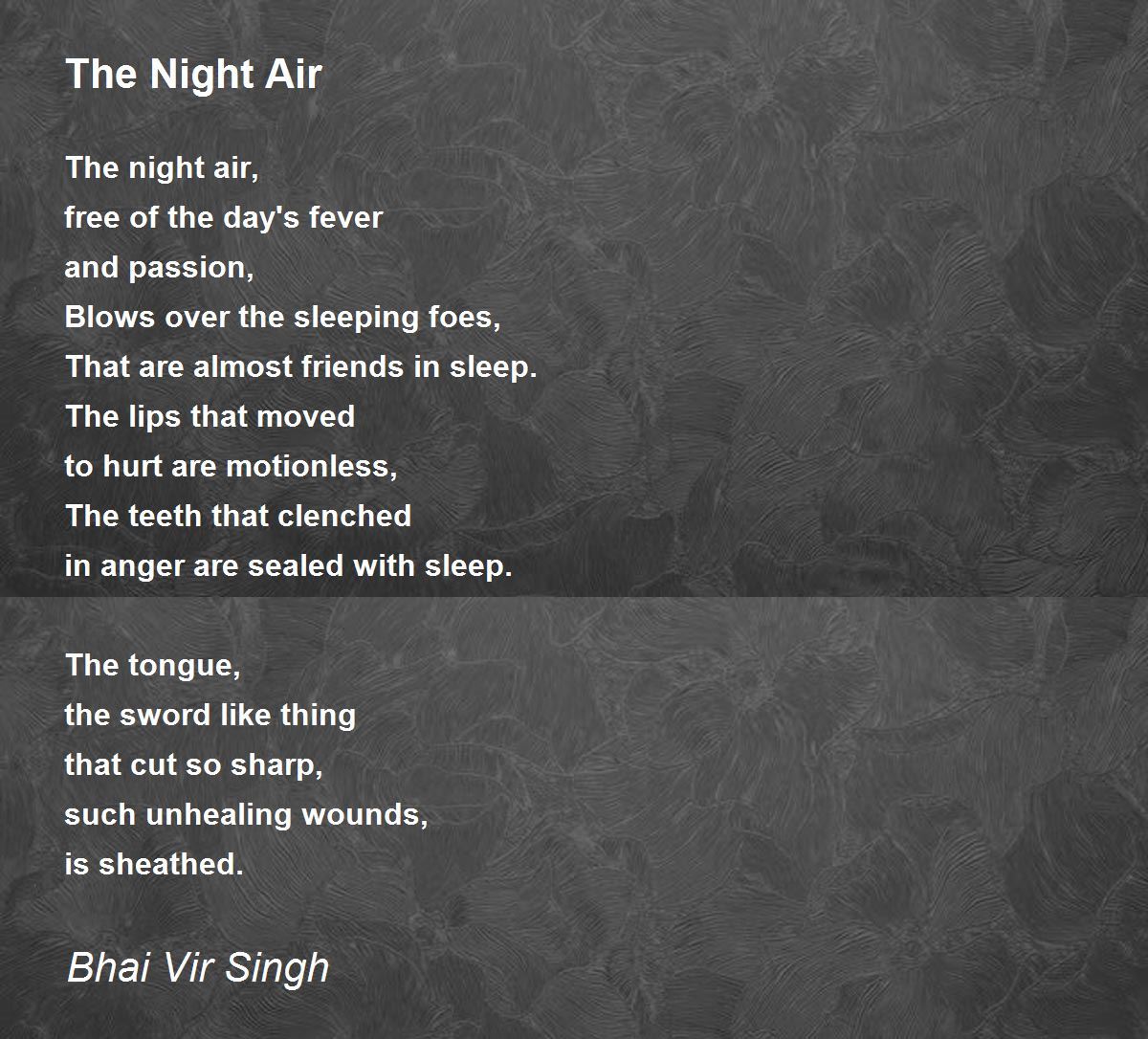 The Night Air The Night Air Poem by Bhai Vir Singh