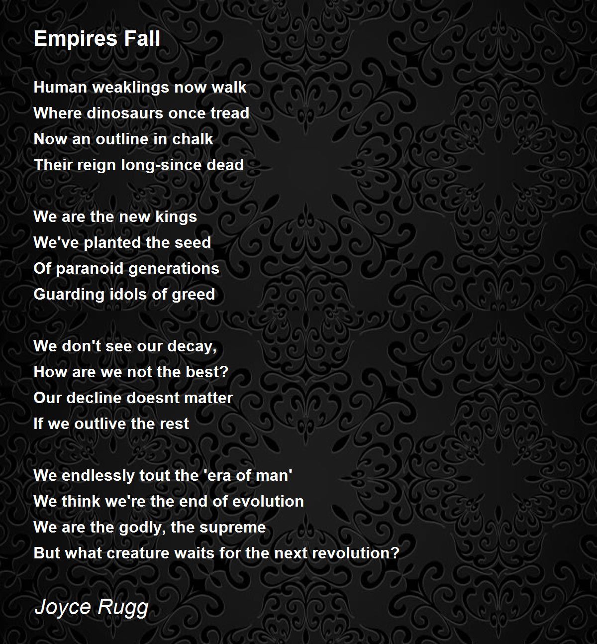 Empires Fall Empires Fall Poem by Joyce Rugg