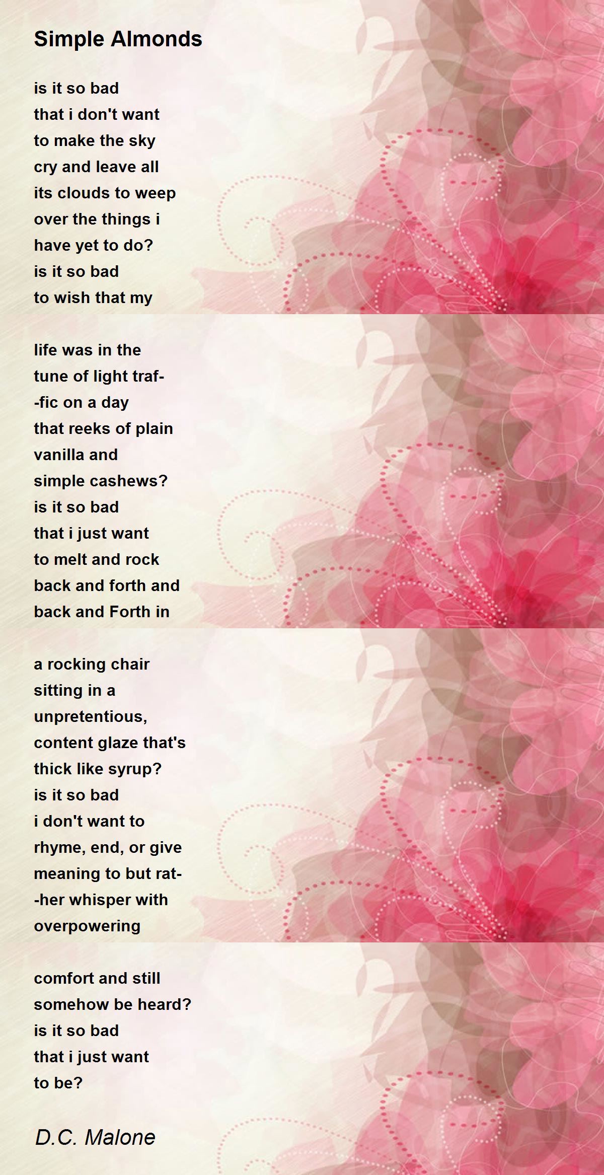 Simple Almonds Poem by D.C. Malone Poem Hunter