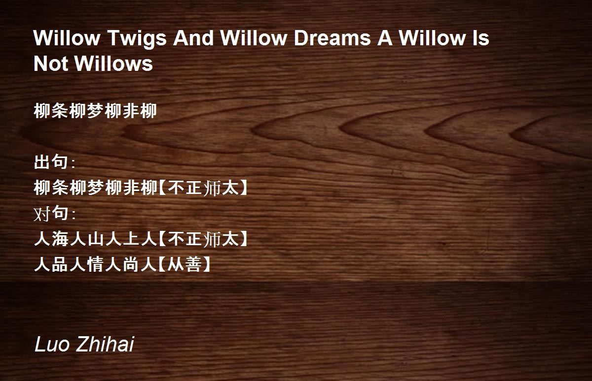 Willow Twigs And Willow Dreams A Willow Is Not Willows Poem by Luo
