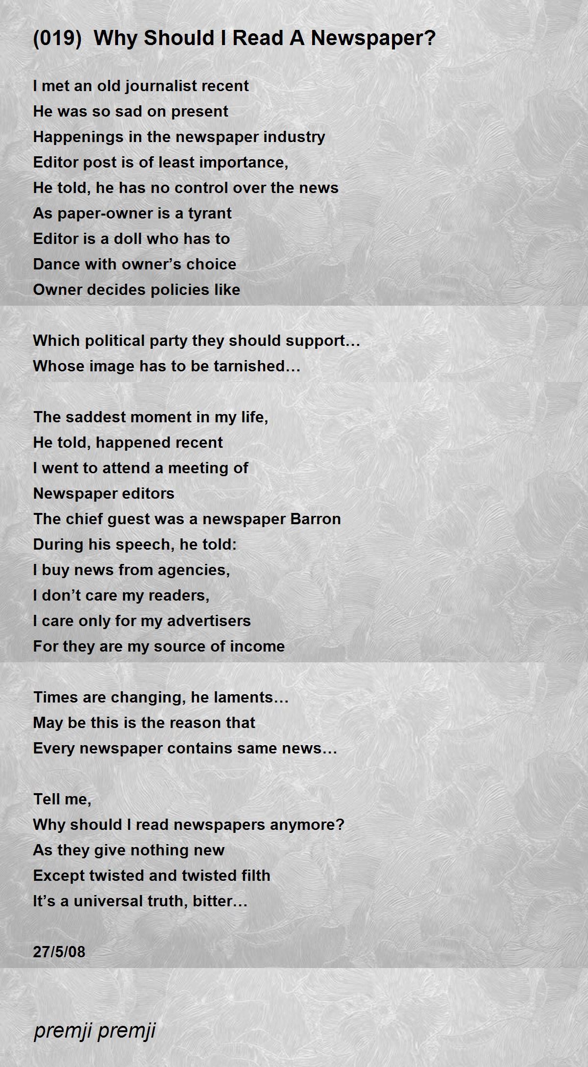 (019) Why Should I Read A Newspaper? (019) Why Should I Read A