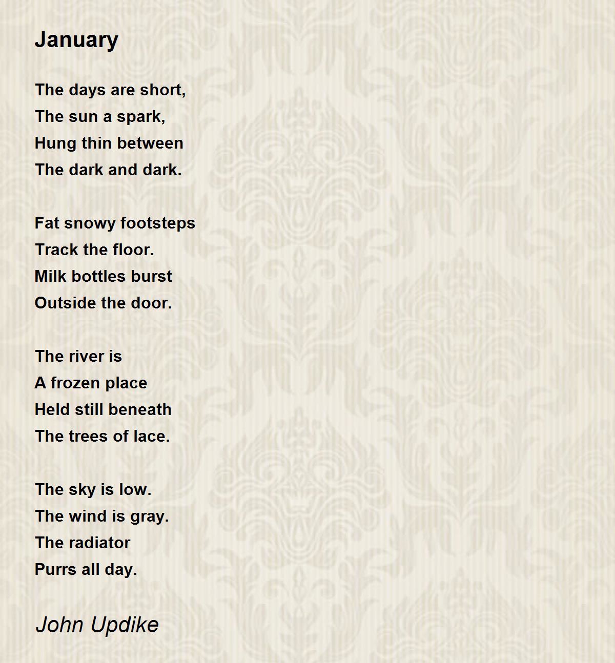 January Poem By John Updike Poem Hunter Comments Page 1