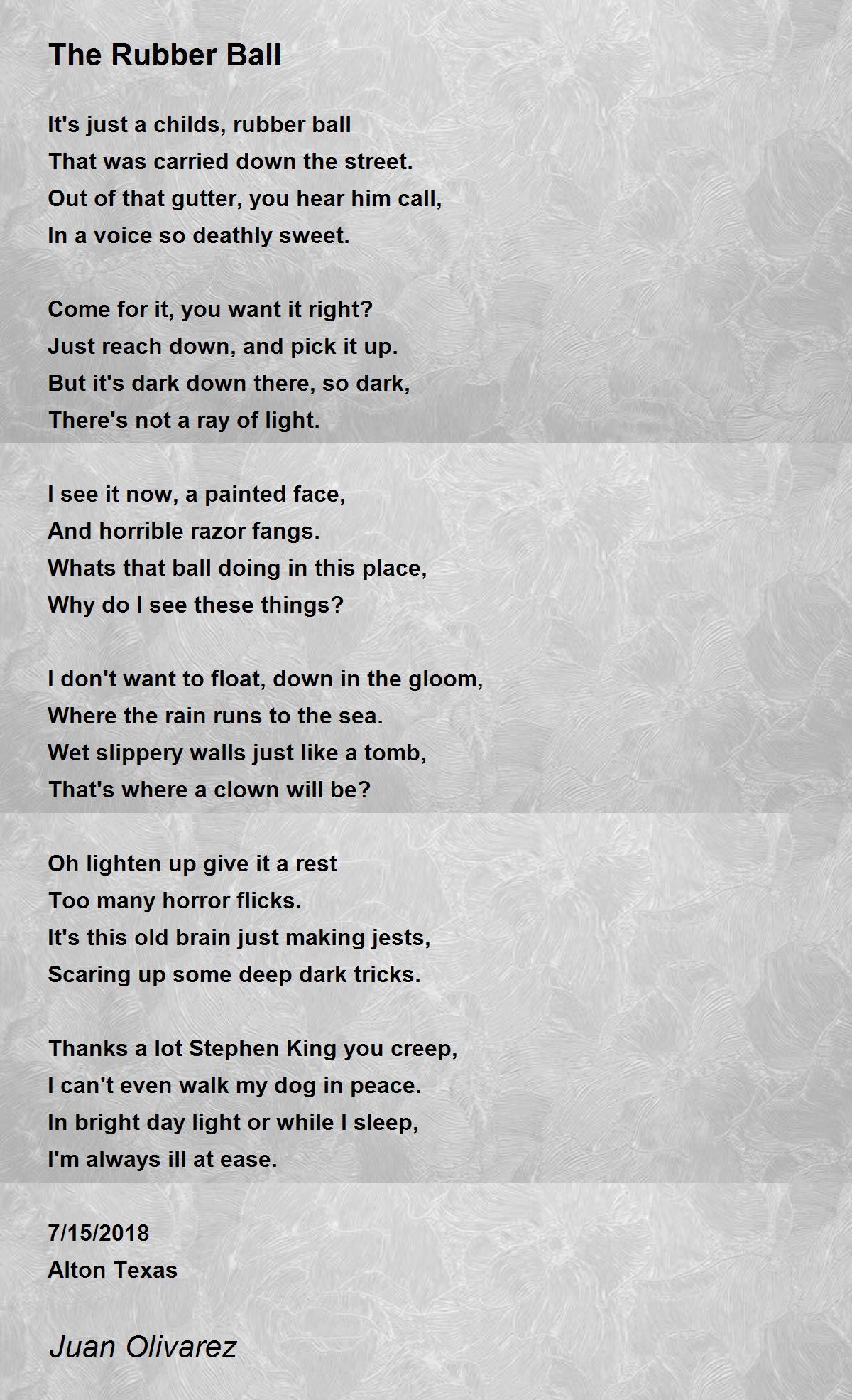 The Rubber Ball The Rubber Ball Poem by Juan Olivarez