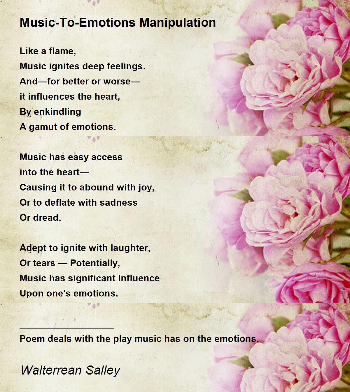 MusicToEmotions Manipulation MusicToEmotions Manipulation Poem by