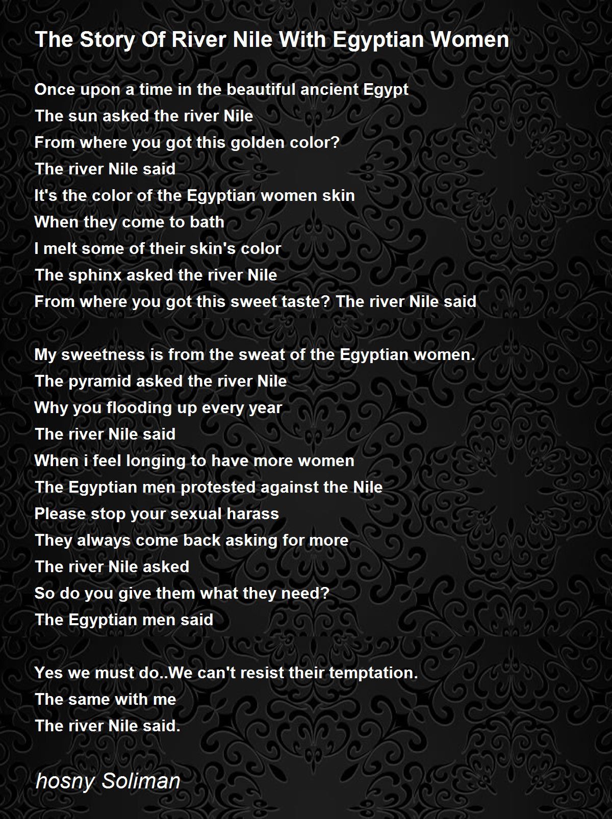 The Story Of River Nile With Egyptian Women Poem by hosny Soliman Poem Hunter