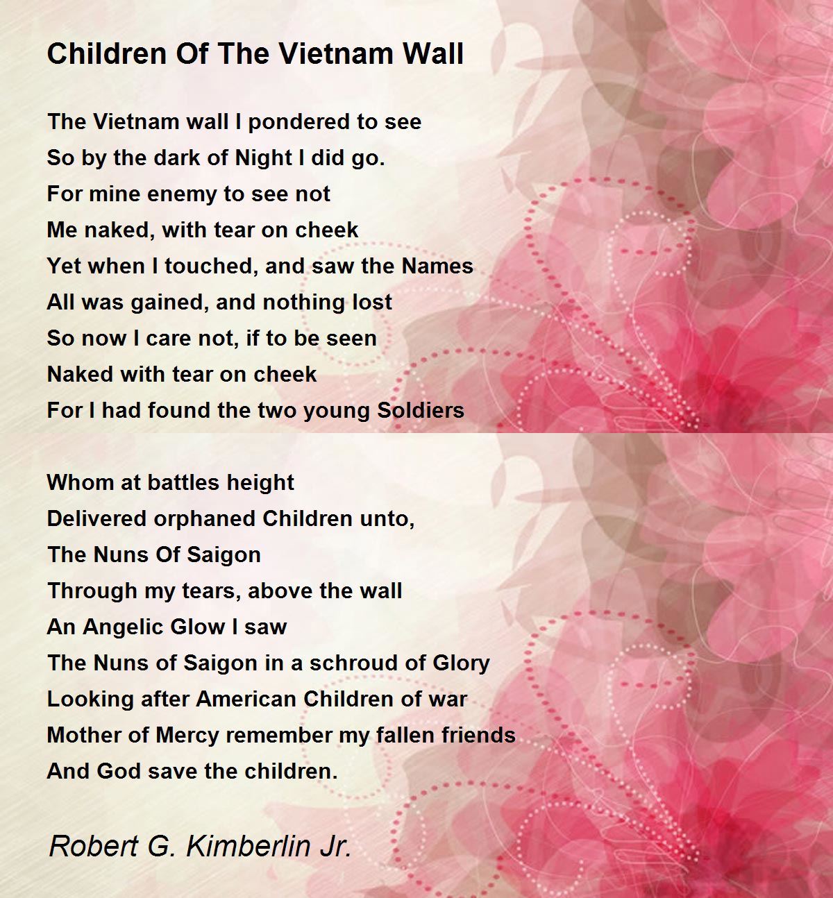 Children Of The Vietnam Wall by Robert G. Kimberlin Jr. Children Of
