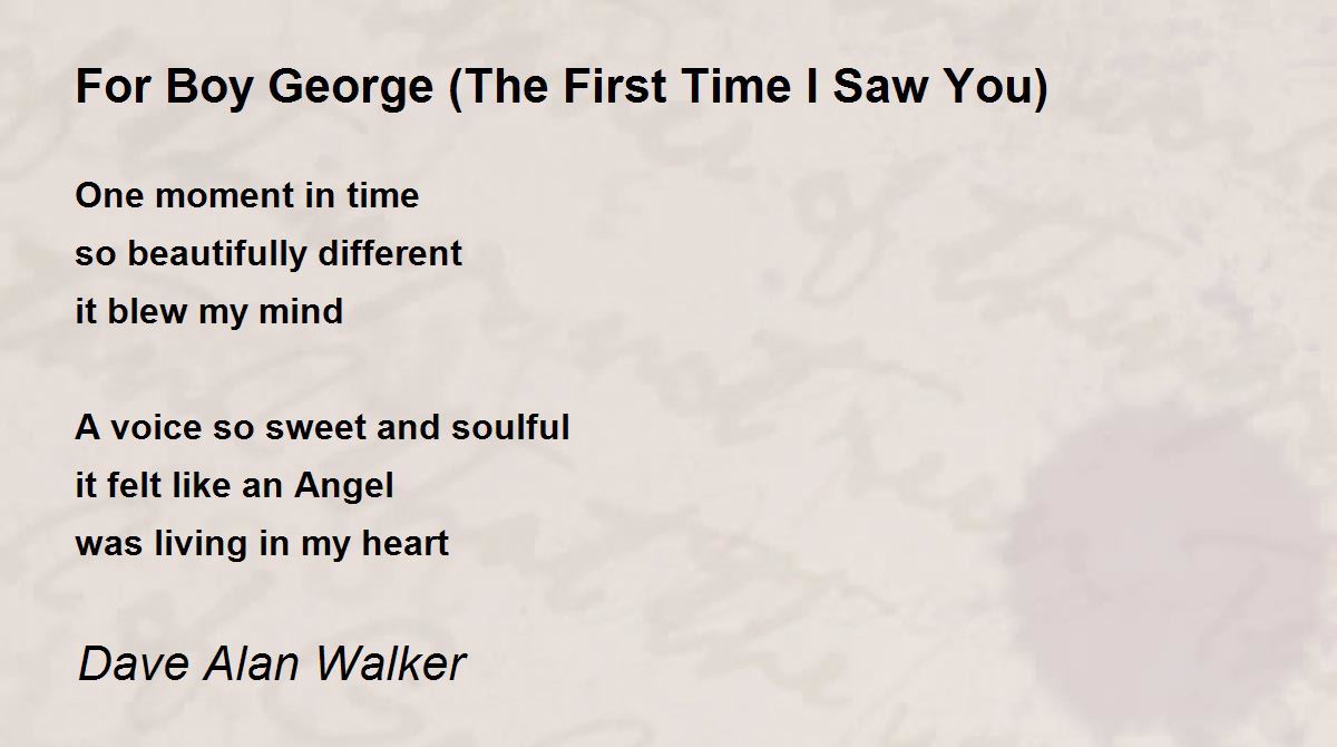 For Boy (The First Time I Saw You) For Boy (The First