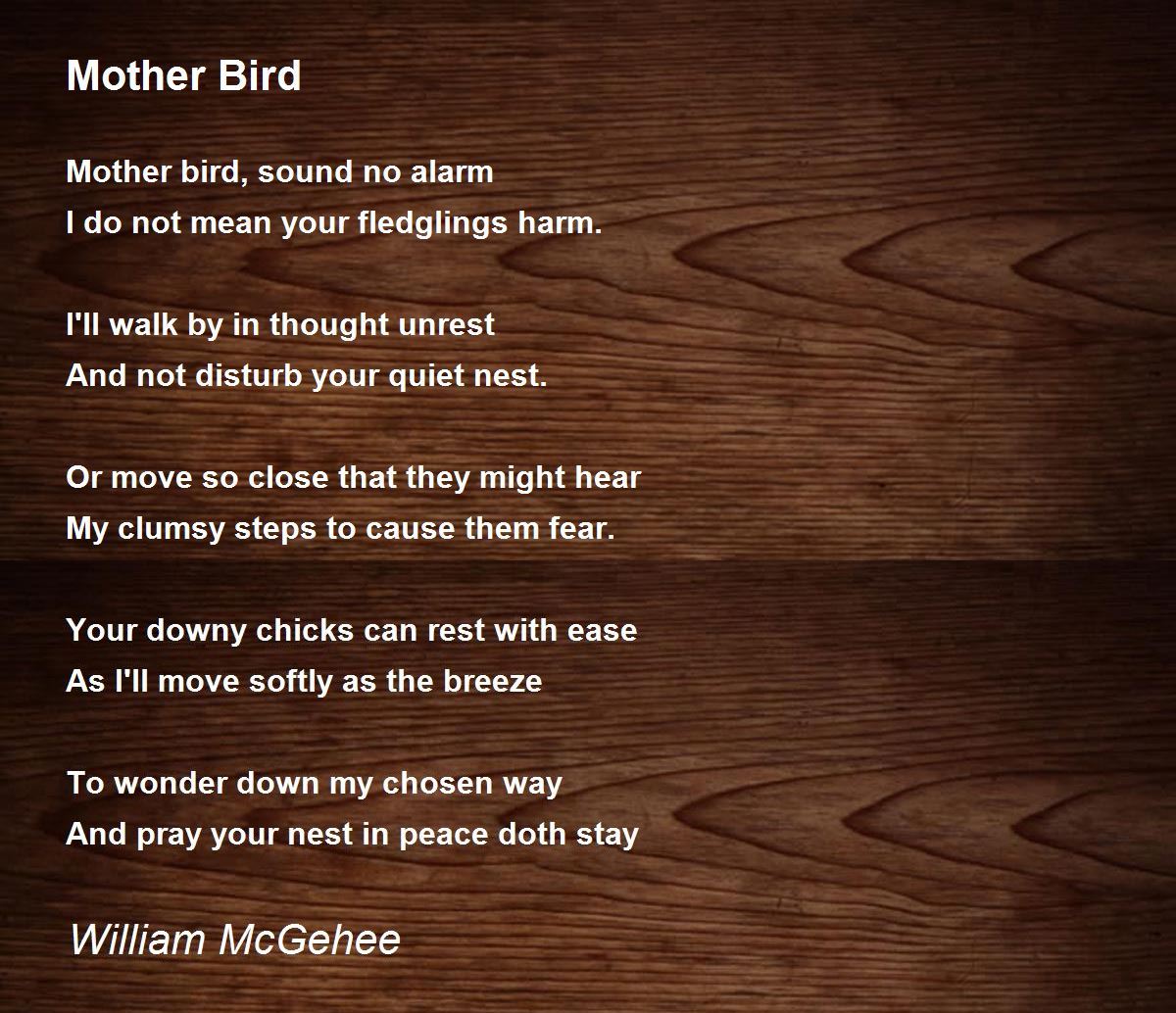 Mother Bird Mother Bird Poem by William McGehee