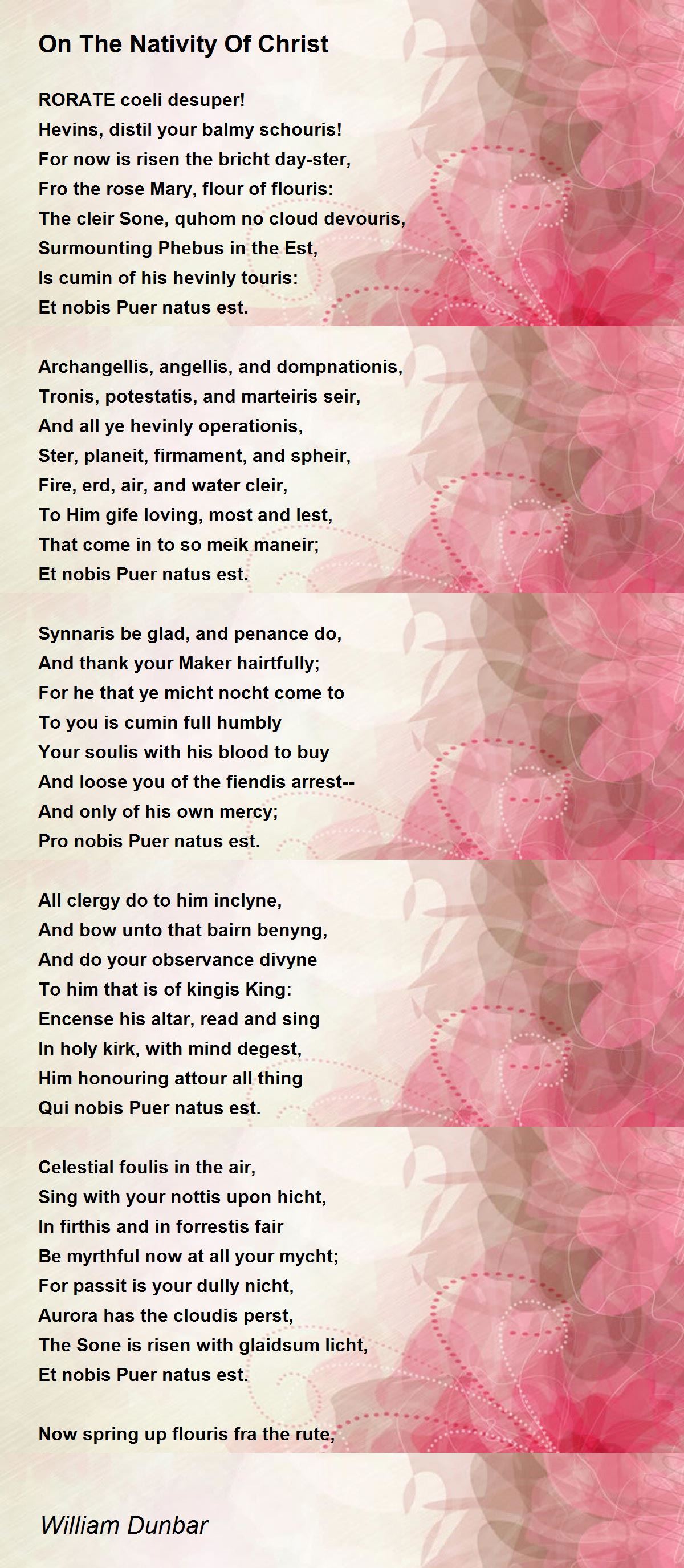 On The Nativity Of Christ On The Nativity Of Christ Poem by William