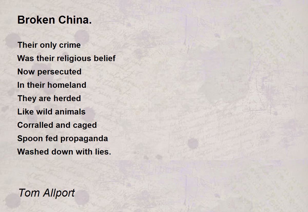 Broken China. Broken China. Poem by Tom Allport