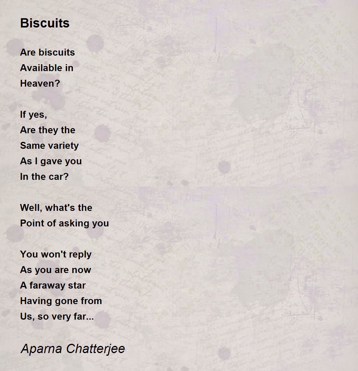 Biscuits Biscuits Poem by Aparna Chatterjee
