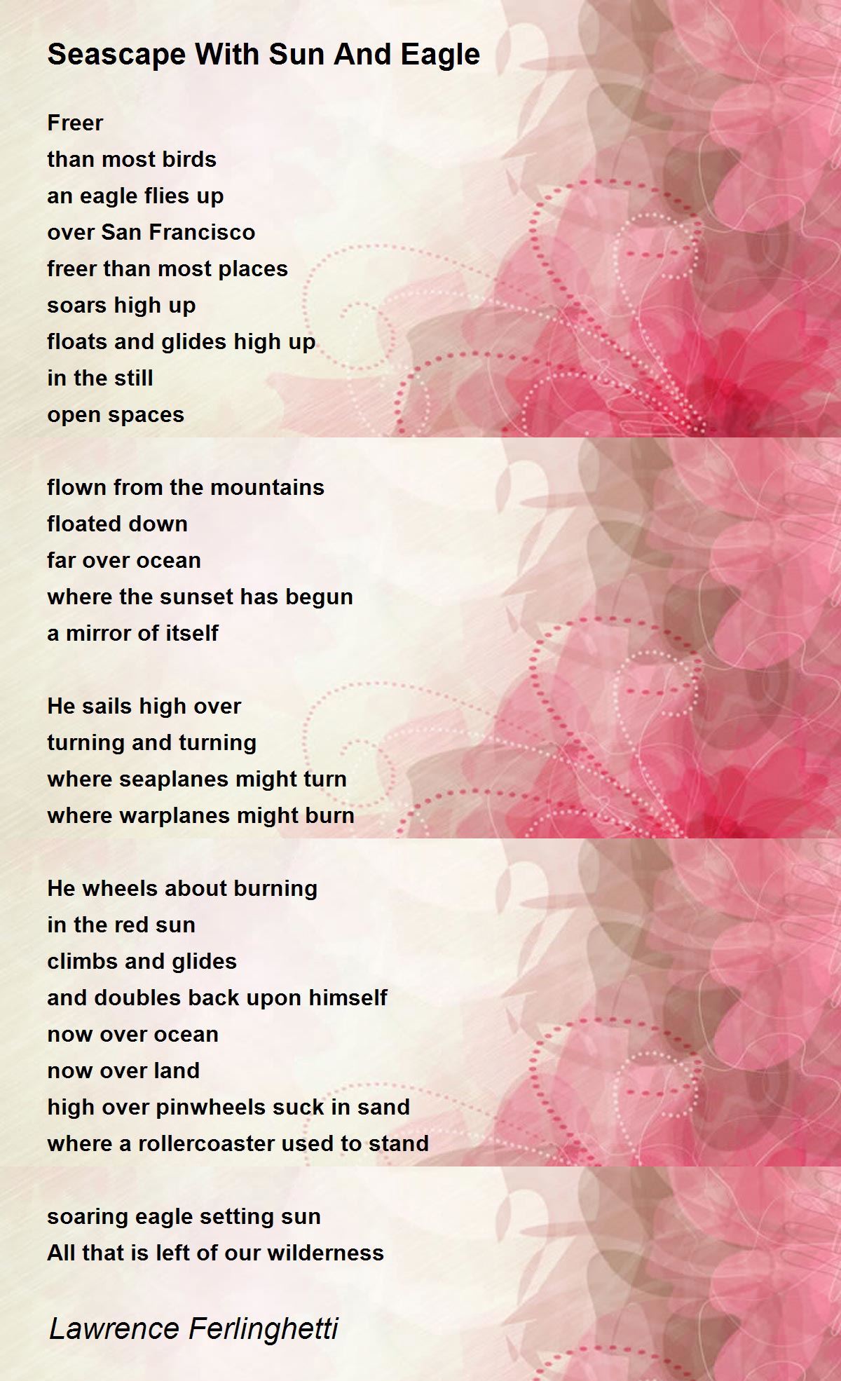 Seascape With Sun And Eagle Poem by Lawrence Ferlinghetti - Poem Hunter