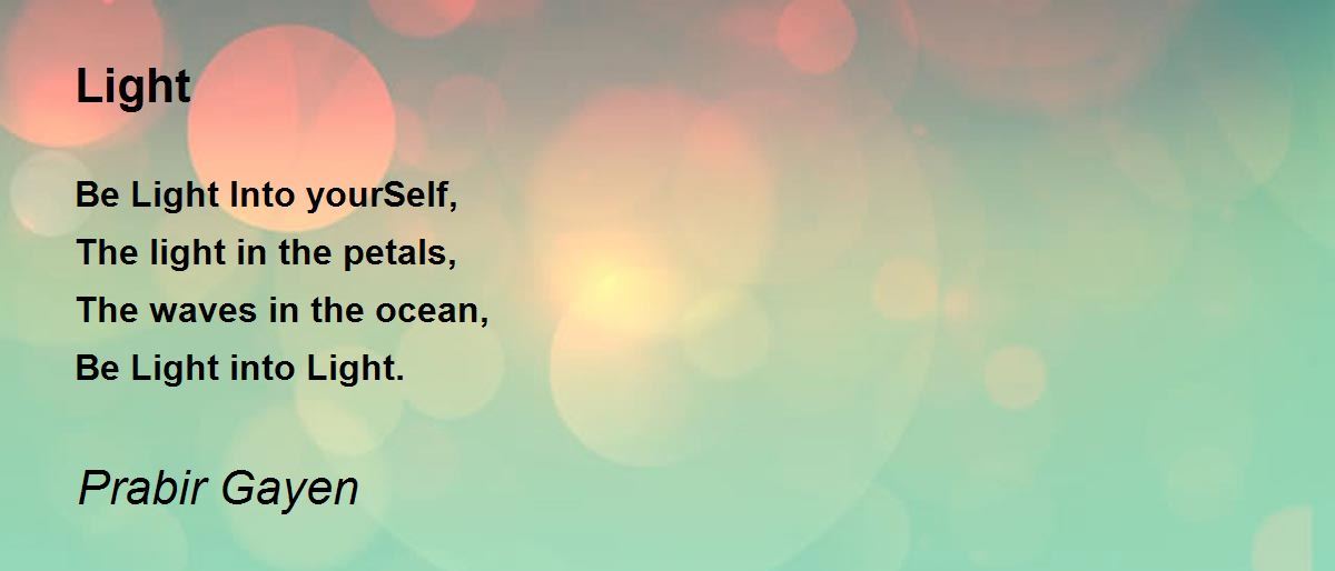 Light Light Poem by Prabir Gayen
