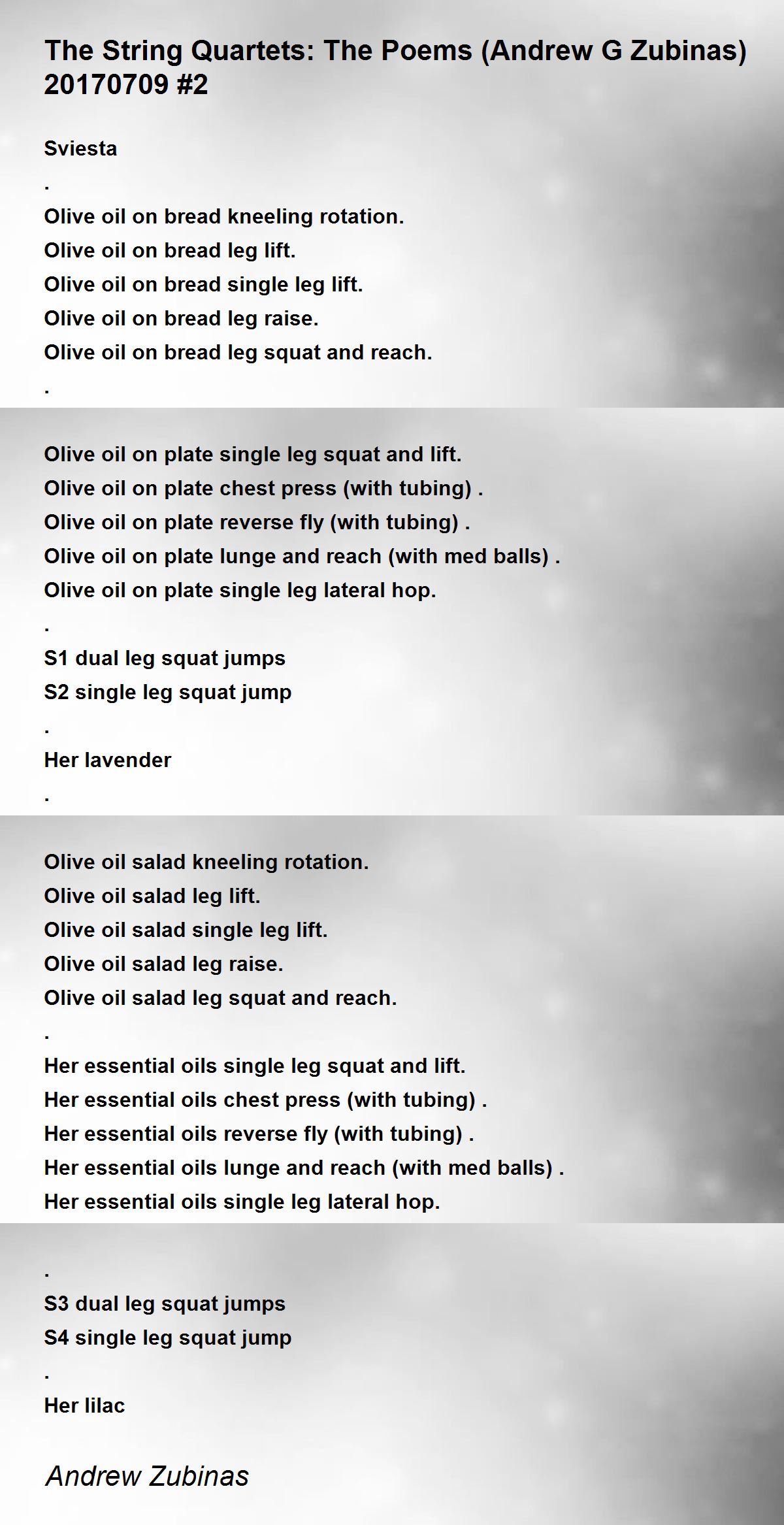 The String Quartets The Poems (Andrew G Zubinas) 20170709 2 The