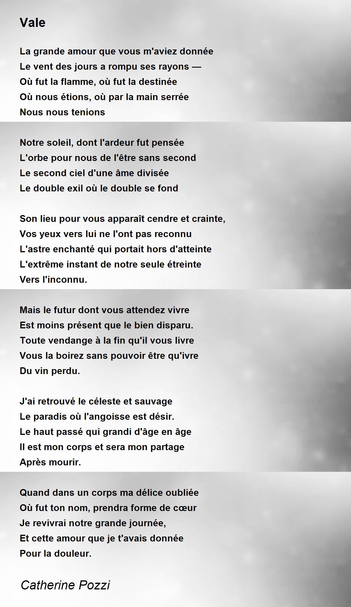 Vale Vale Poem By Catherine Pozzi