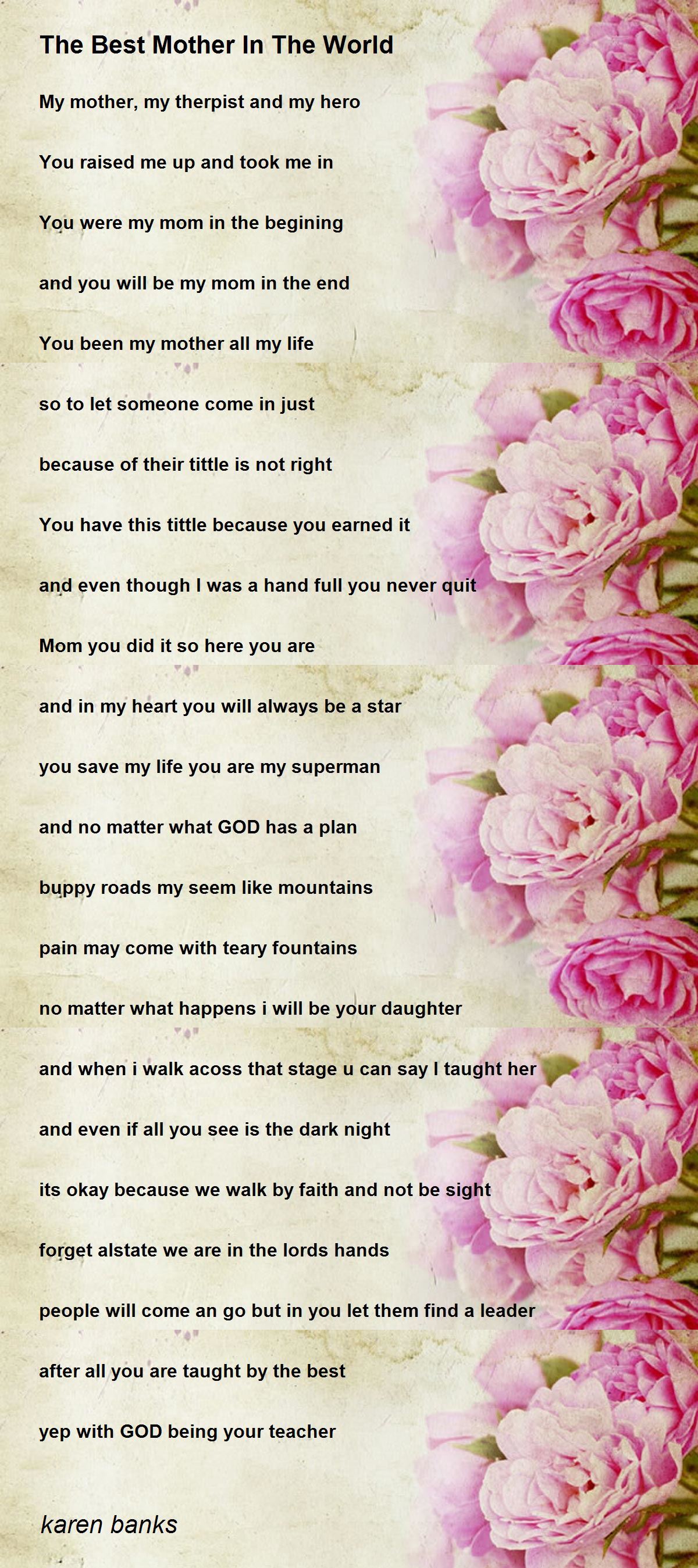 The Best Mother In The World The Best Mother In The World Poem by