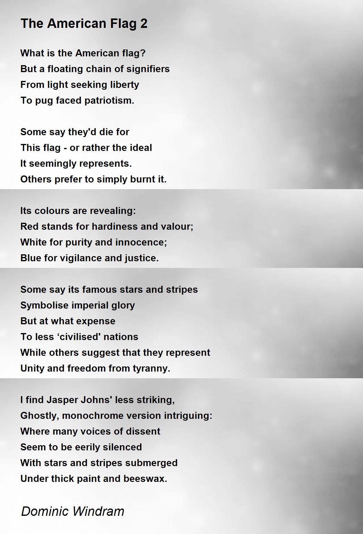 The American Flag 2 The American Flag 2 Poem by Dominic Windram